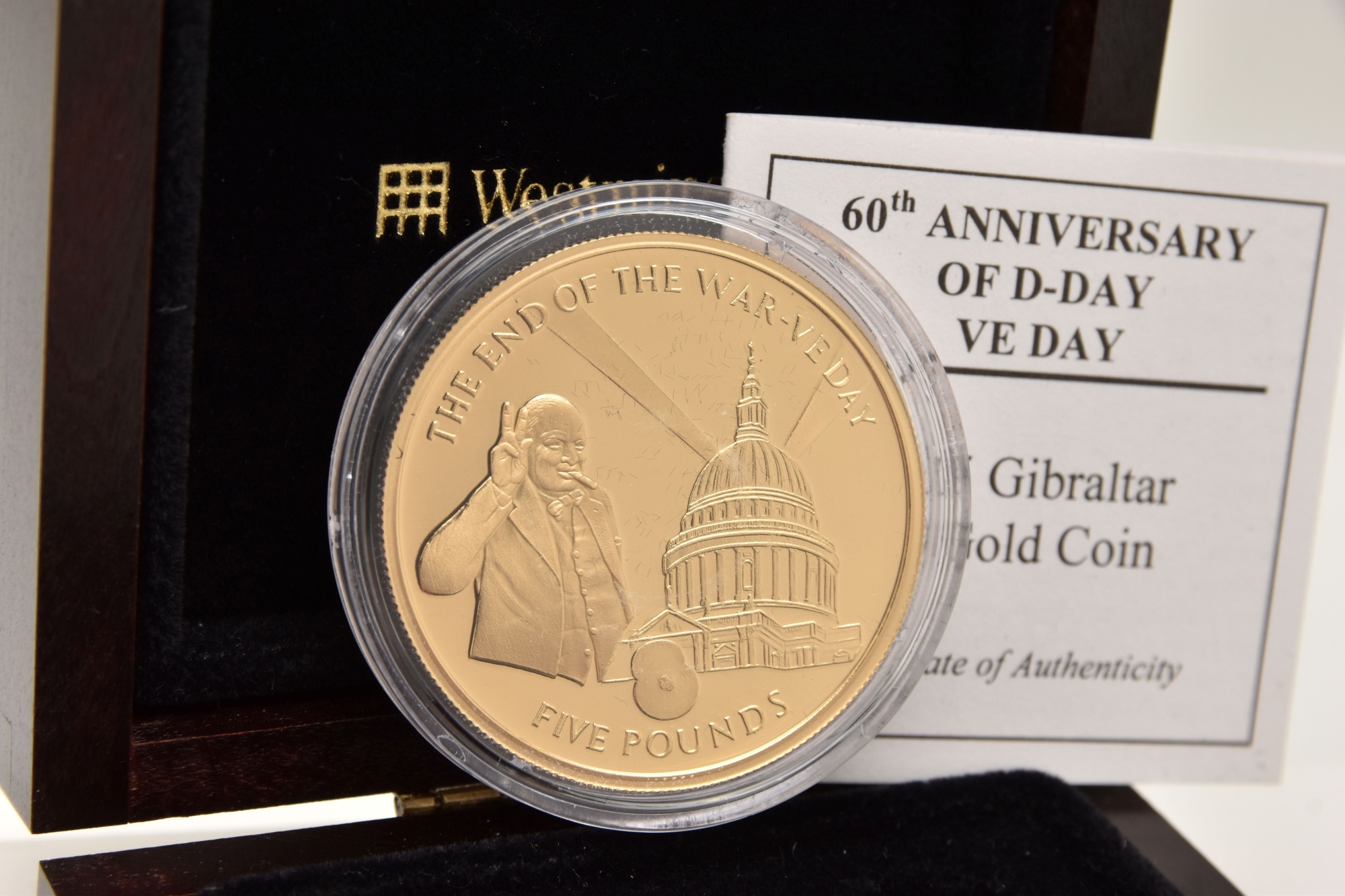 D Day 60Th Anniversary Gibraltar £5 Gold Proof Sold £2,300