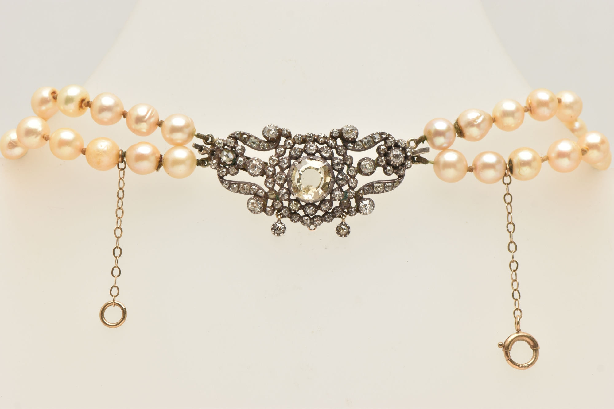 Pearl Necklace With Antique Diamond Clasp Sold £1,100