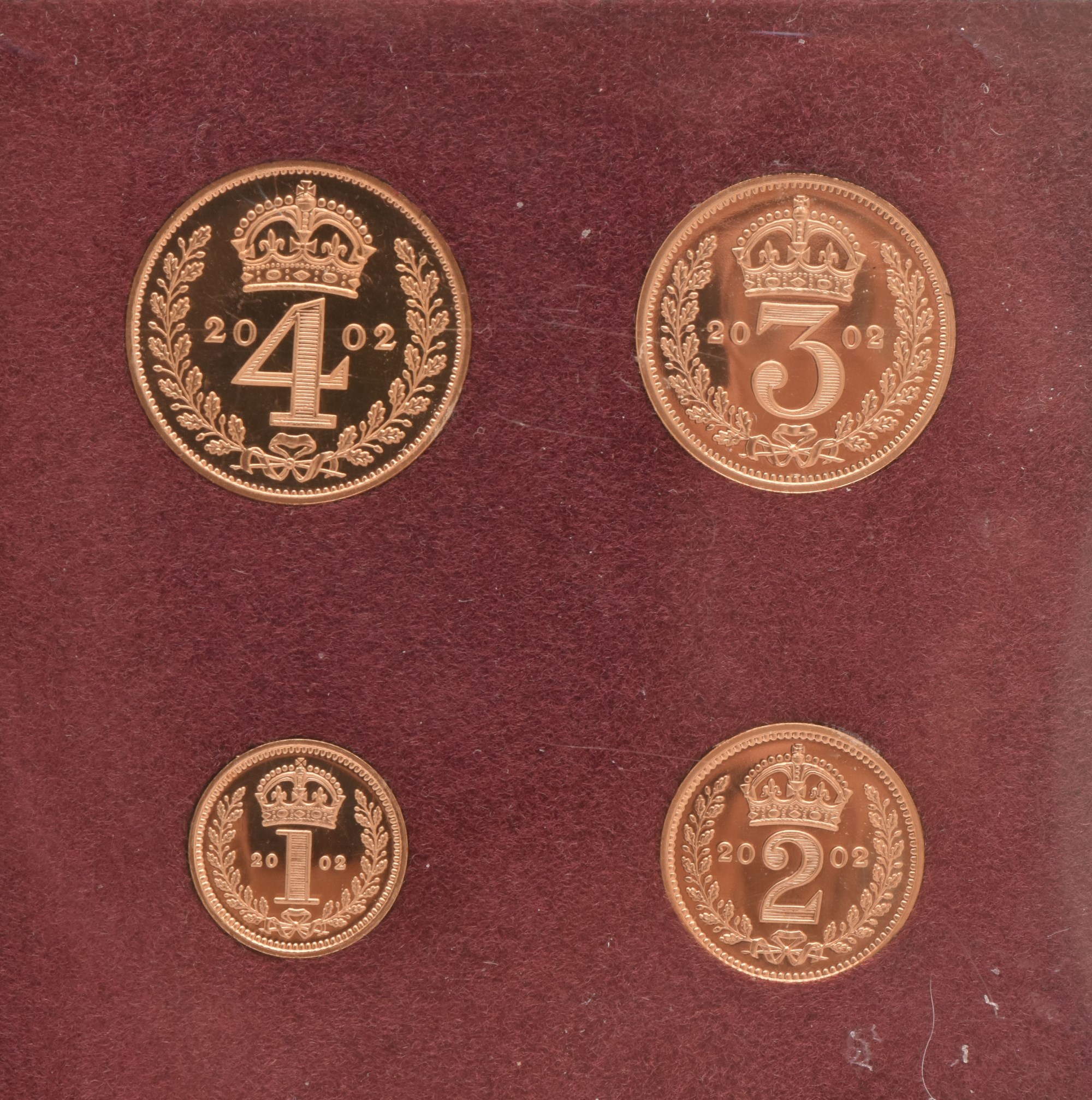 Gold Proof Mint Sealed 2002 Maundy Coin Set Sold £1,800