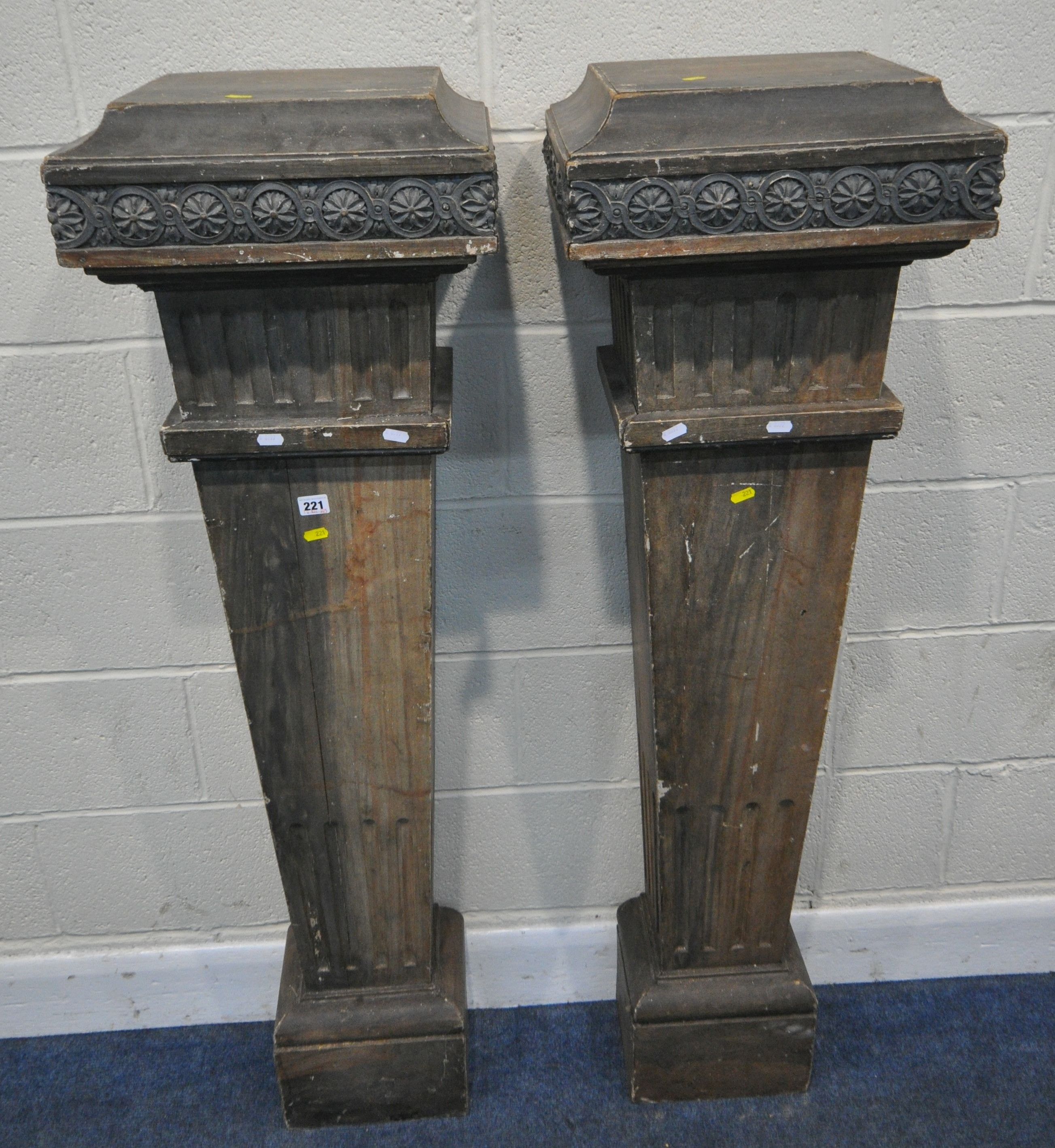 C20th Hardwood Wall Pillars Sold £440