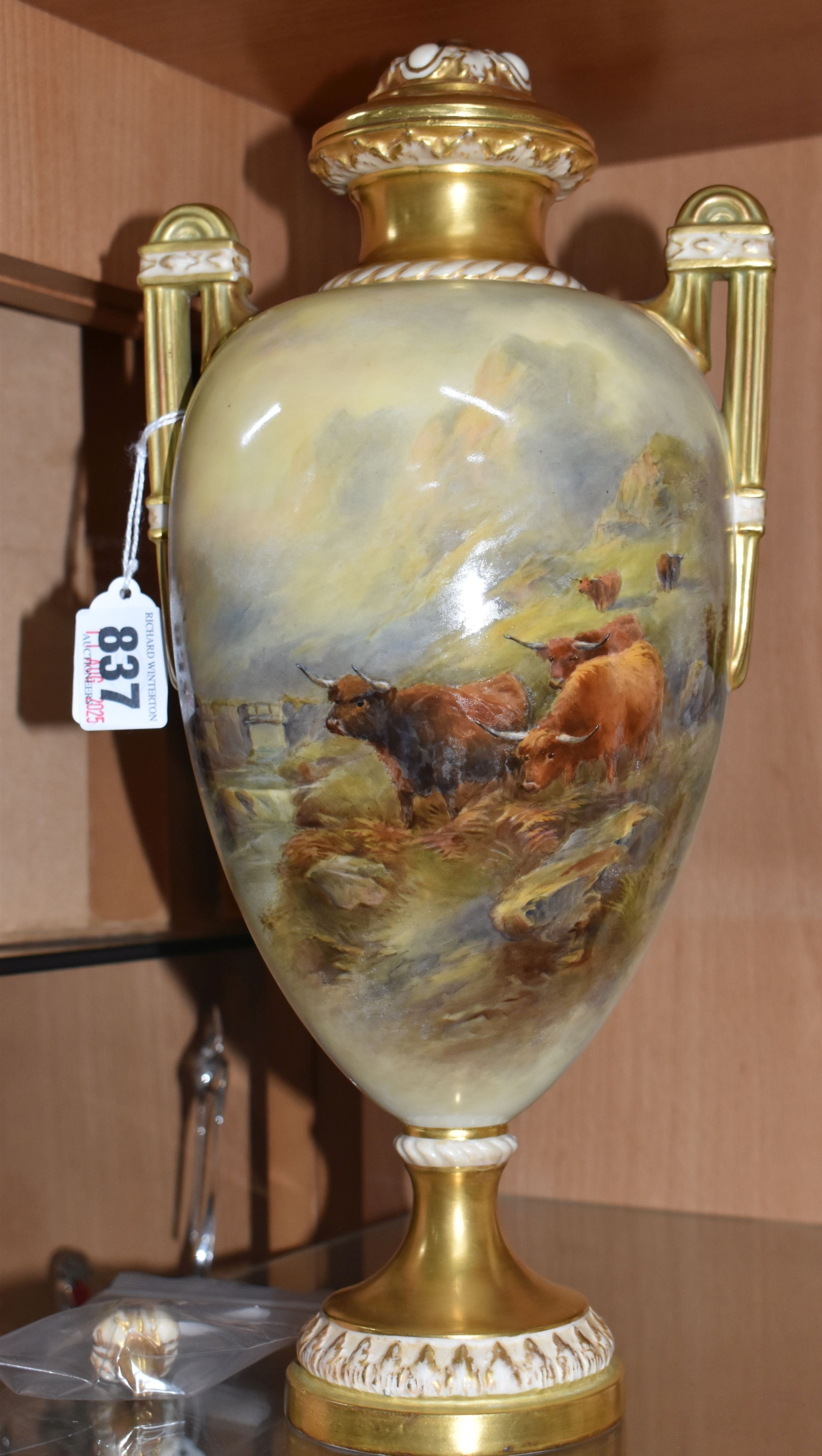 Royal Worcester Twin Handled Vase Pedestal Vase And Cover Sold £800