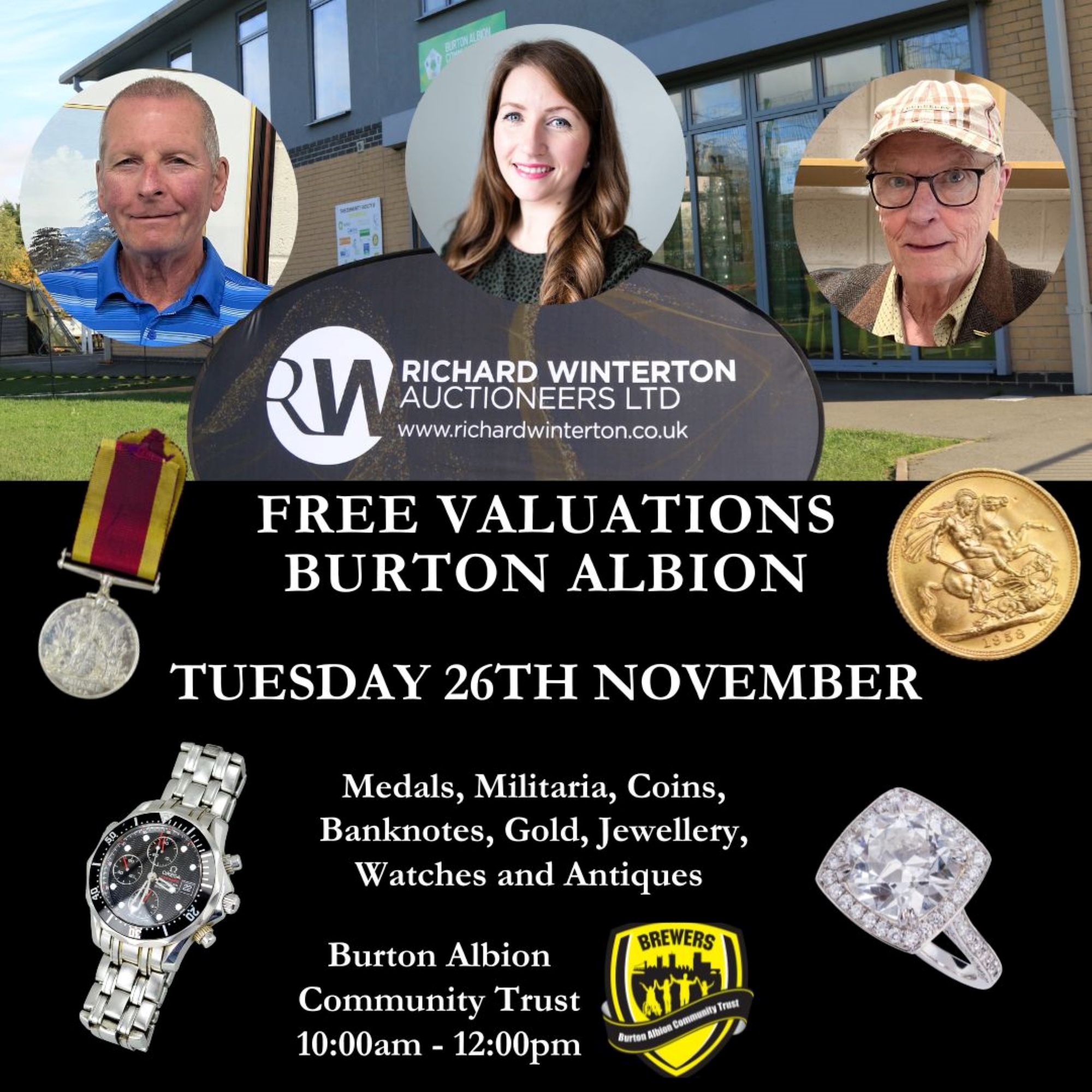 Don't miss the next special valuation event at Burton Albion Community Trust.