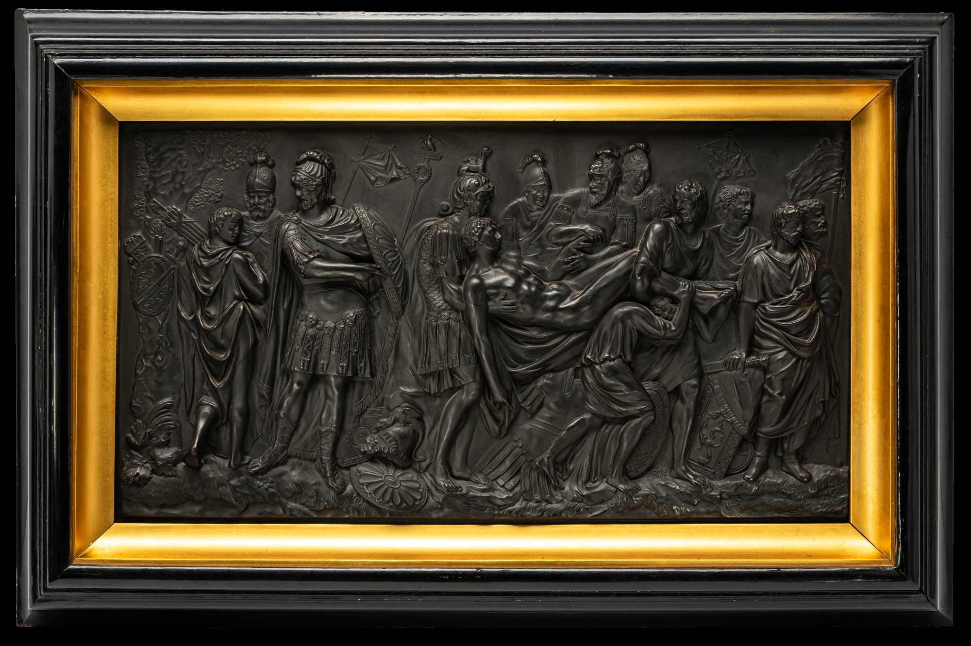 C19th Black Basalt Plaque Depicting The Death Of Meleager Sold £800 DB