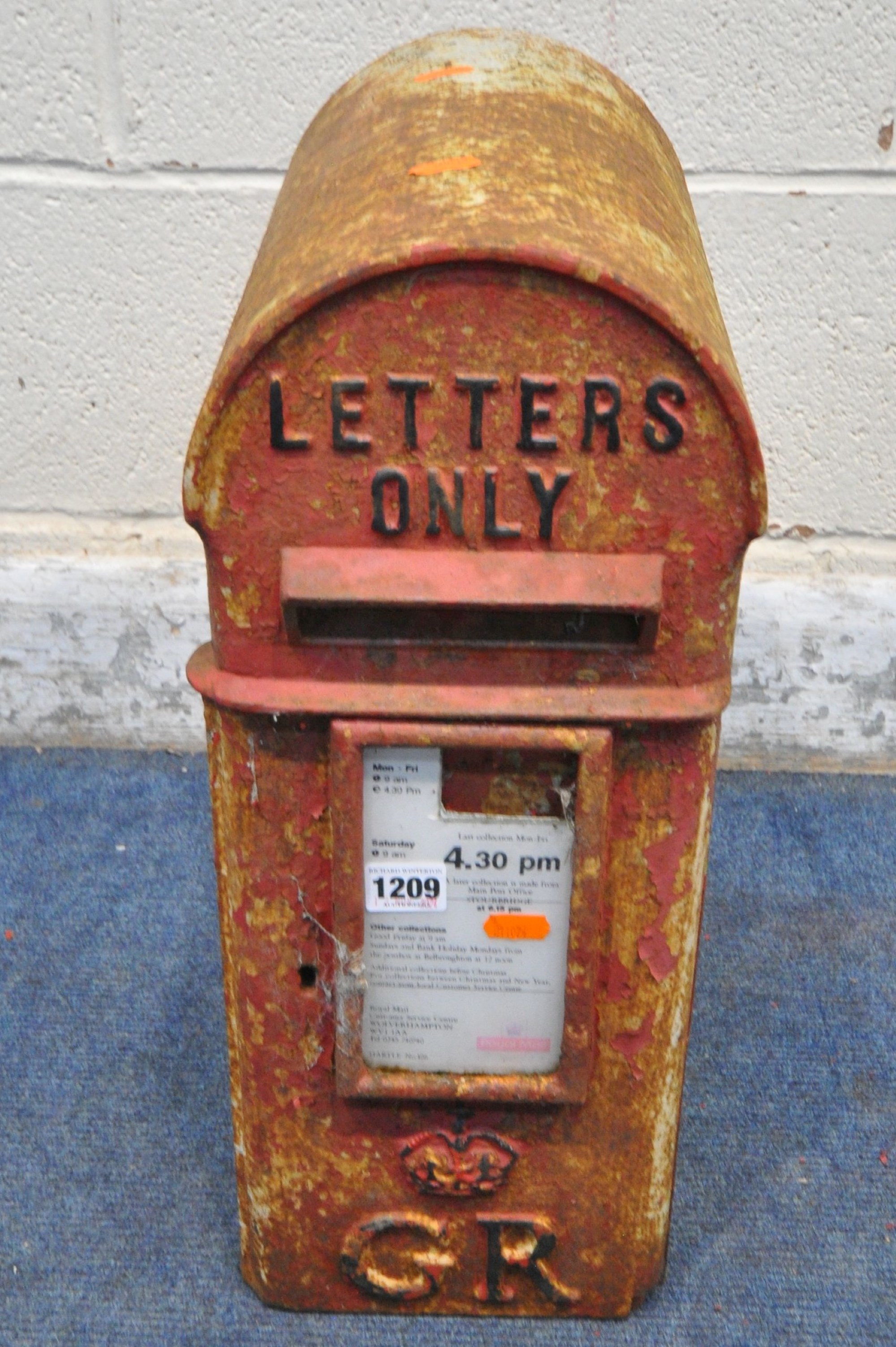 Cast Iron GR Royal Letter Box Sold £400