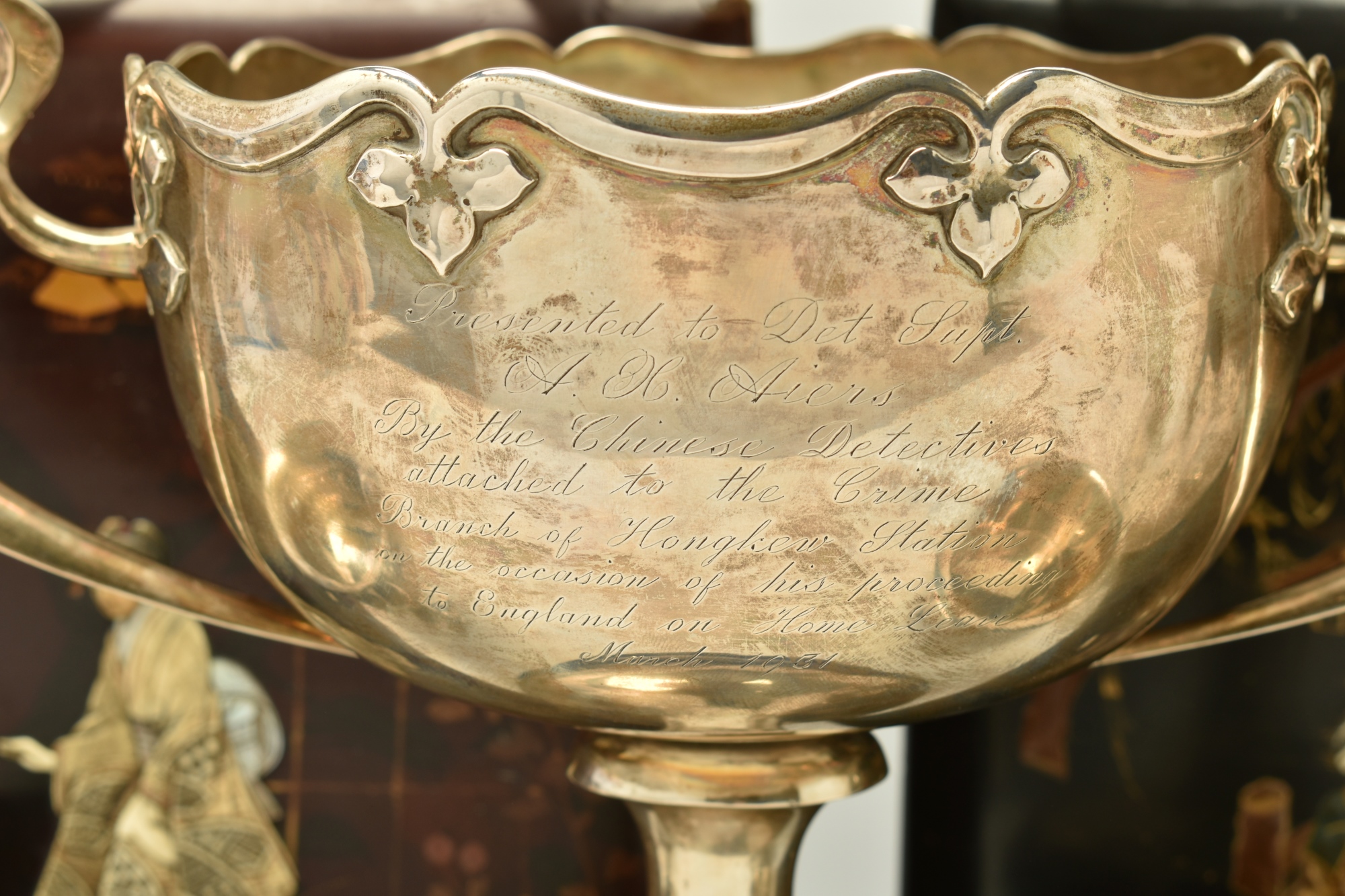 Silver Cup Presented To Det Supt AH Aiers 1931