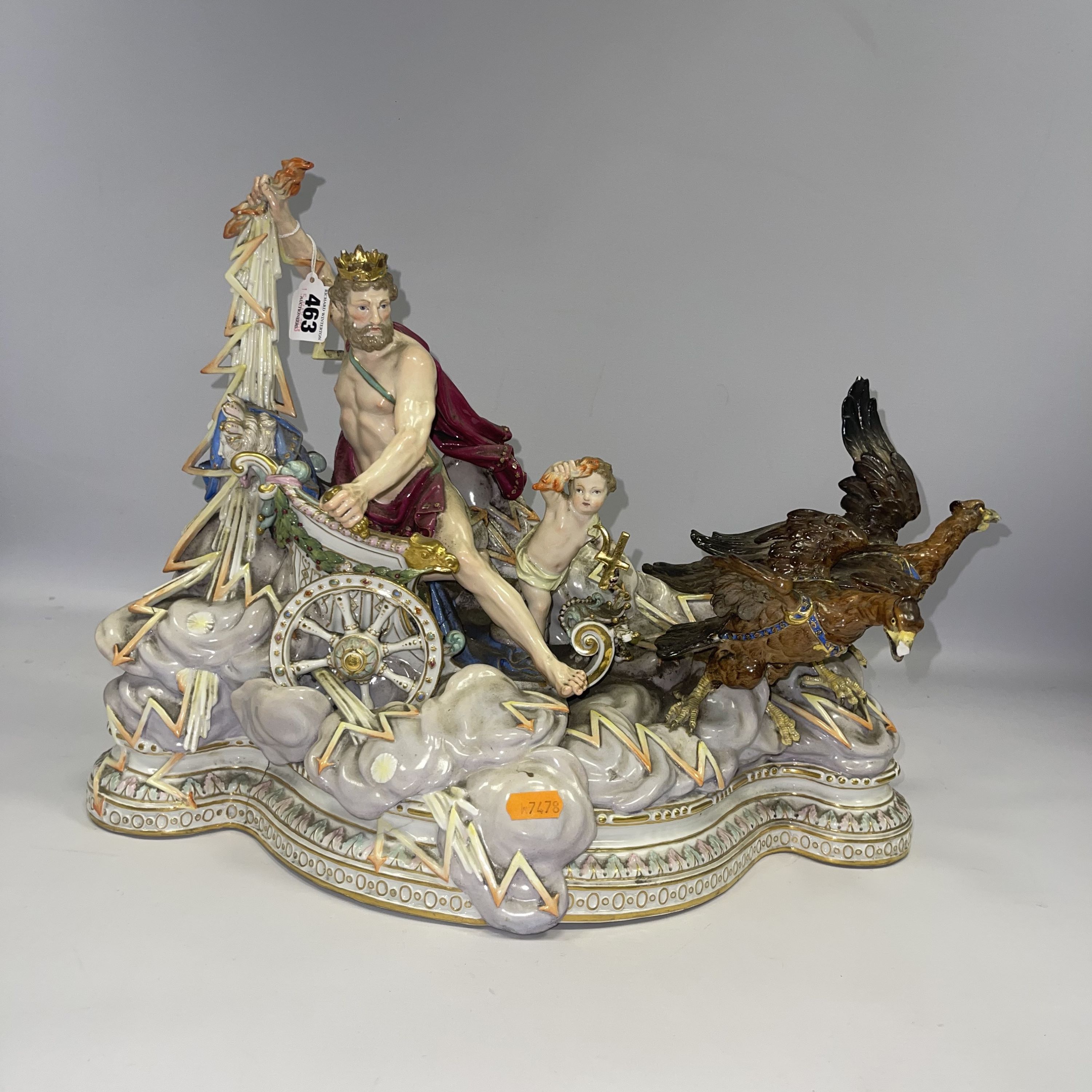 C19th Meissen Jupiter Figure Group Sold 6 200