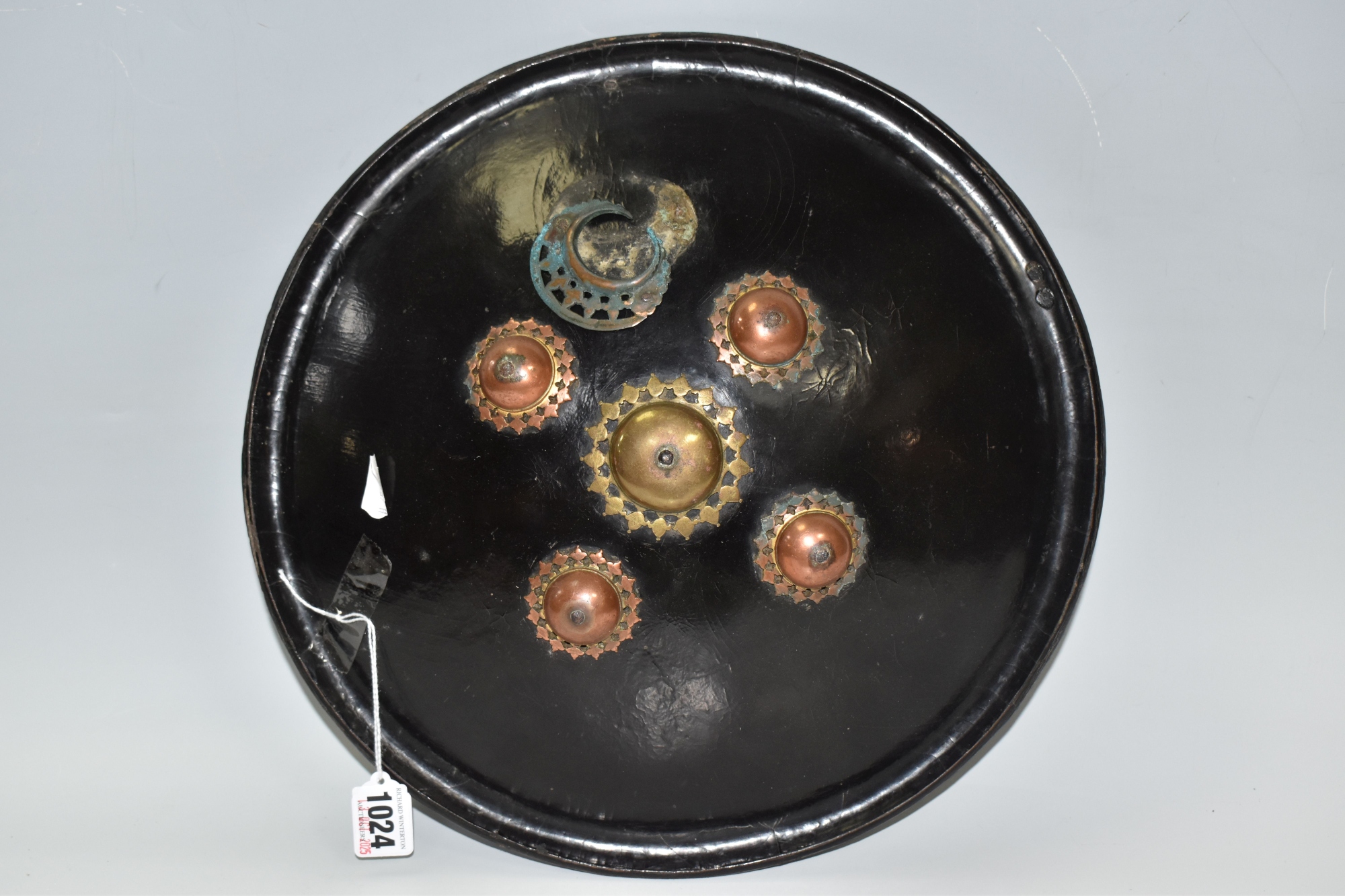 Lacquered Hide Indian Dhal Shield Sold £560