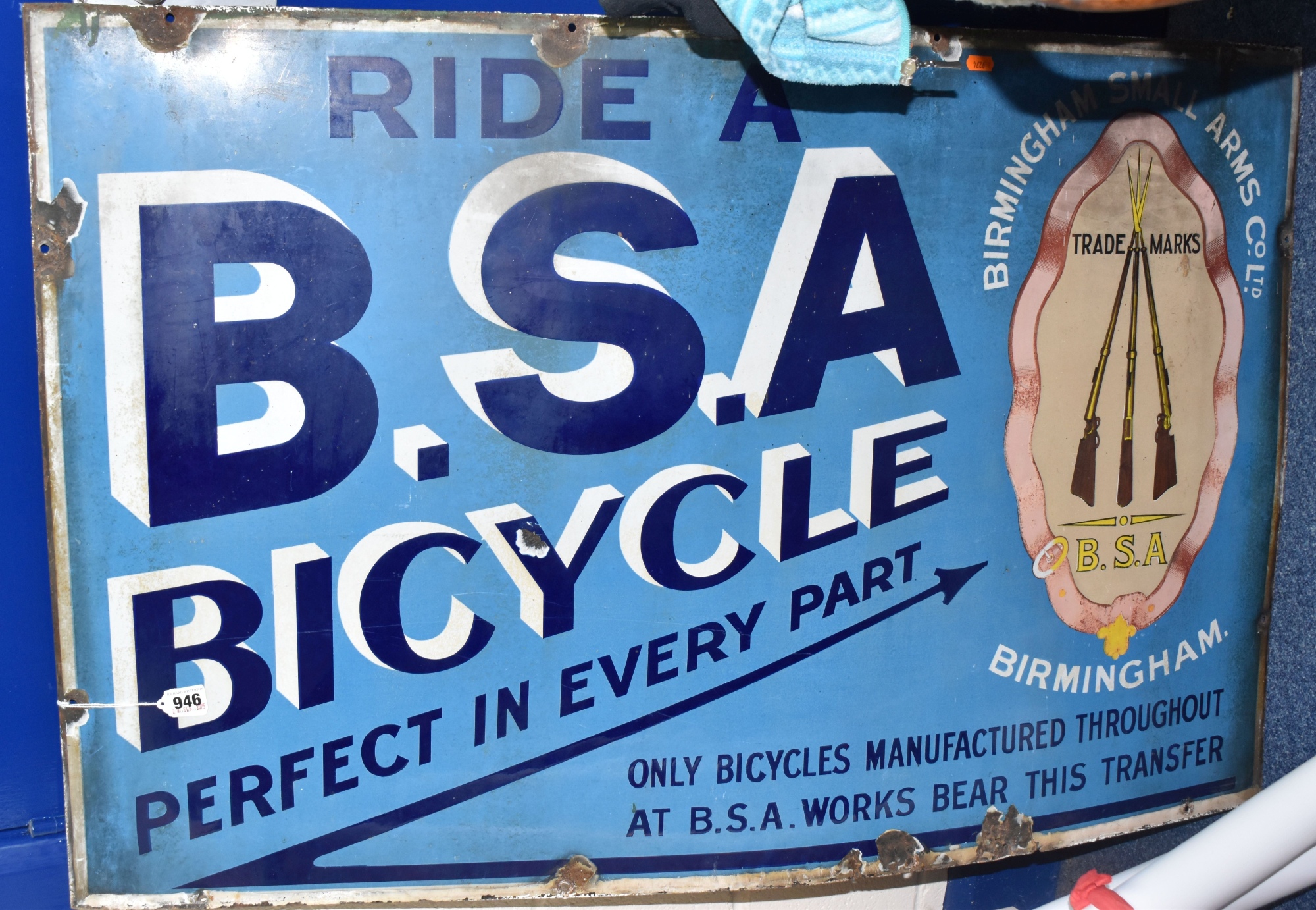 A BSA Bicycles Enamel Sign Sold £640