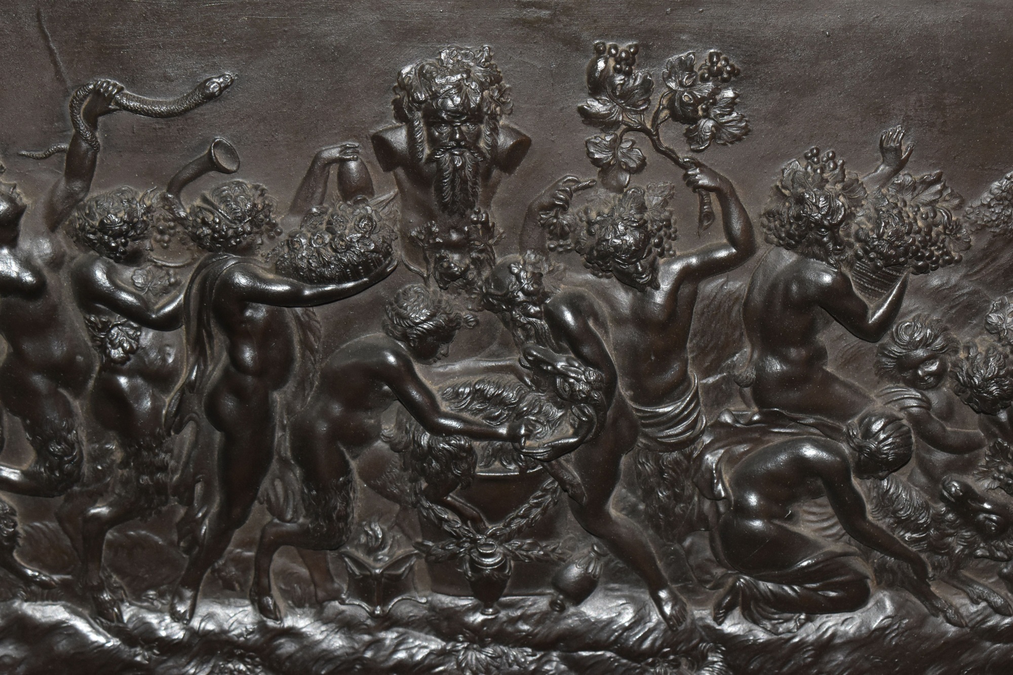 Detail From C19th Wedgwood Black Basalt Relief Cast Plaque 'Bacchanalian Sacrifice' Sold £620