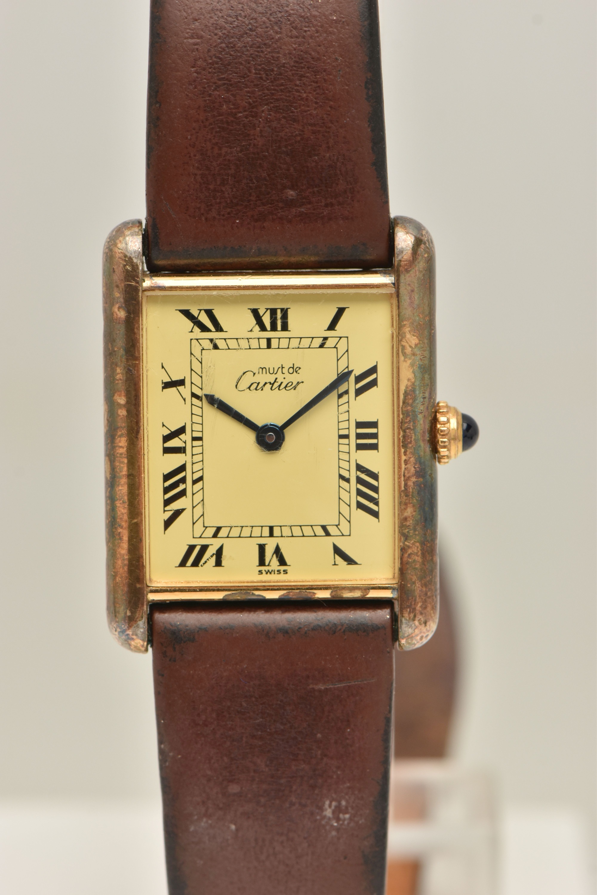 Must De Cartier Gilt Tank Watch Sold £700