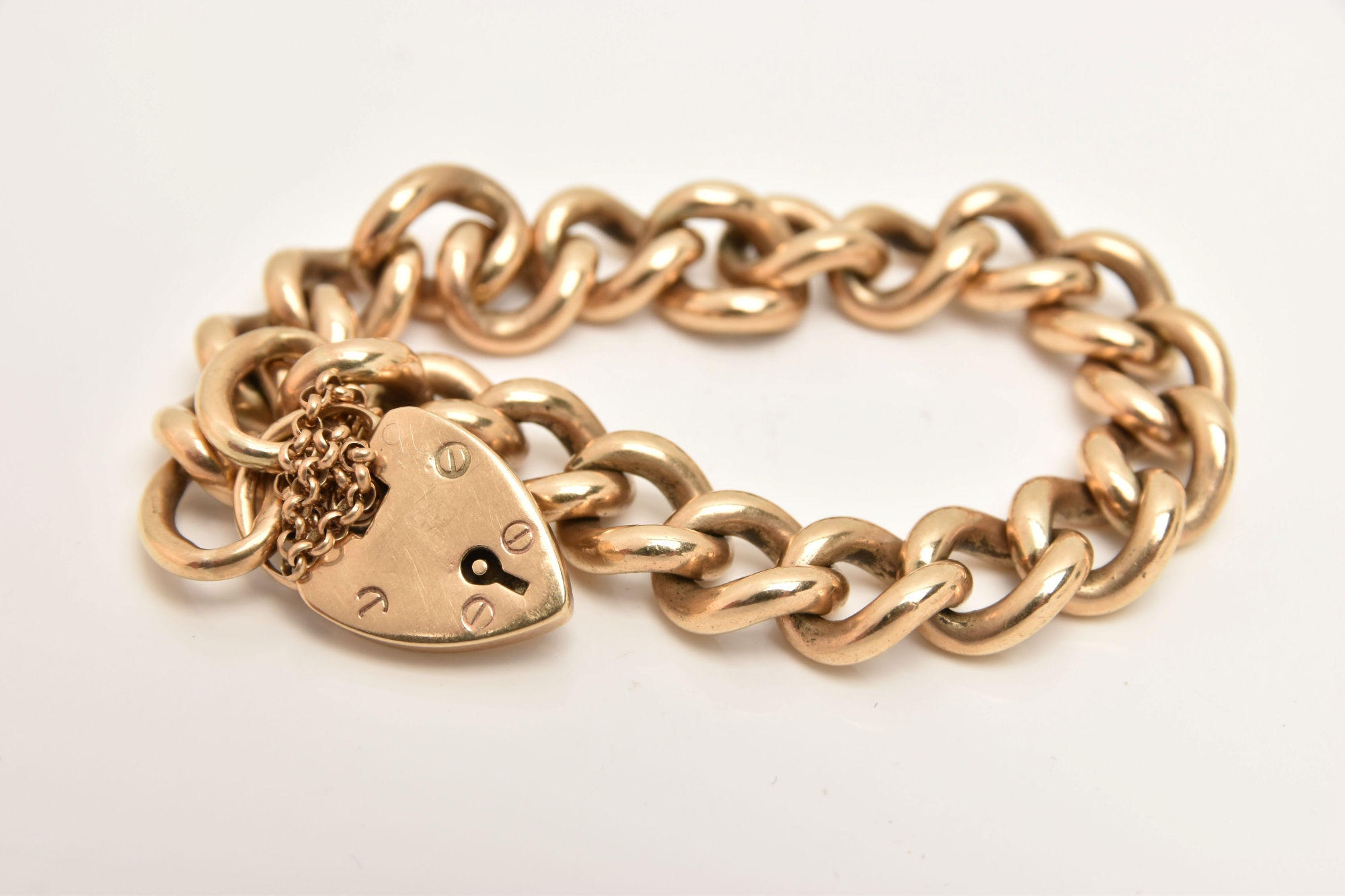 Curb Link Bracelet With Heart Padlock Clasp Sold £1,350