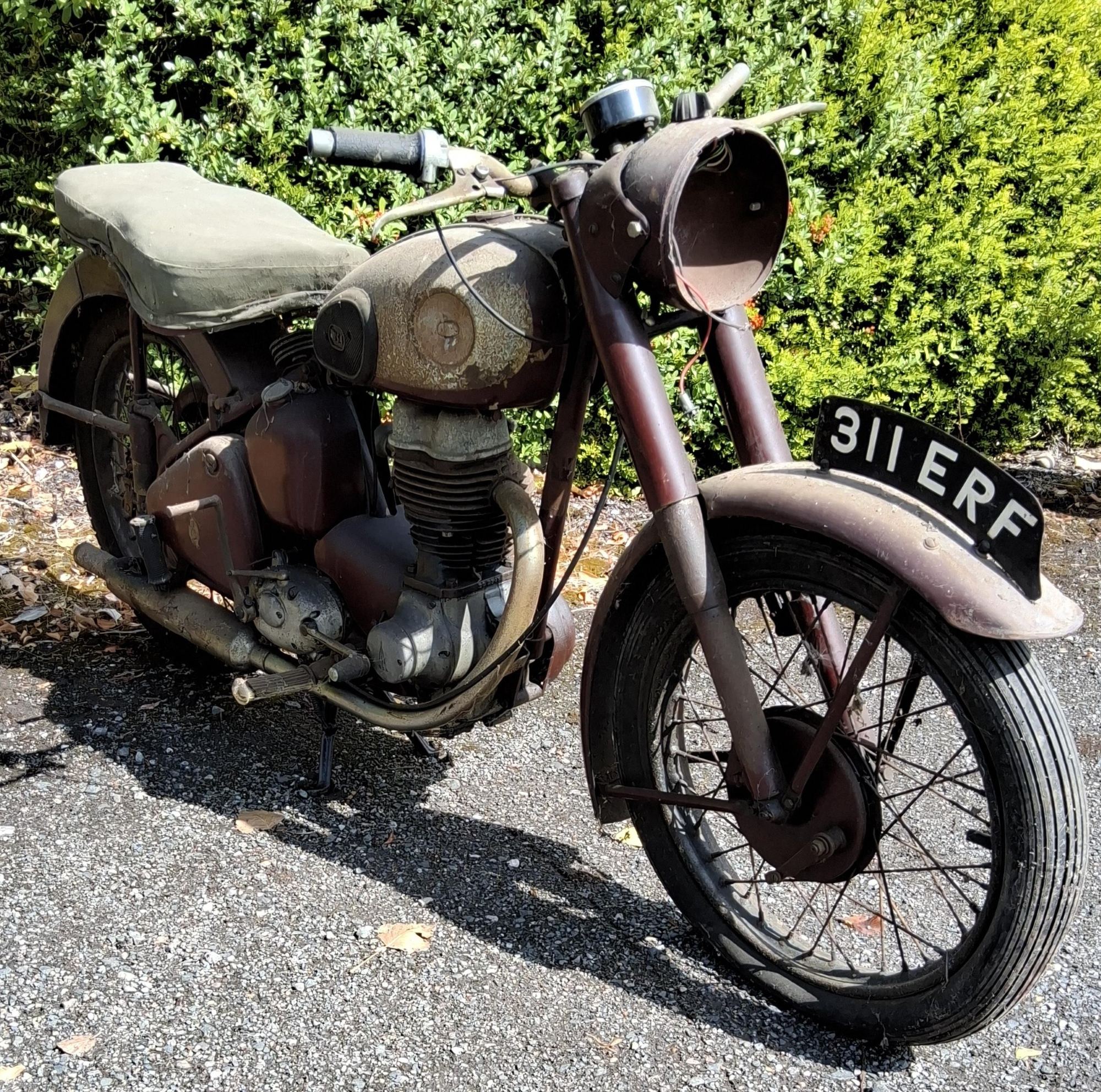 The 1940s BSA C11 motorcycle.