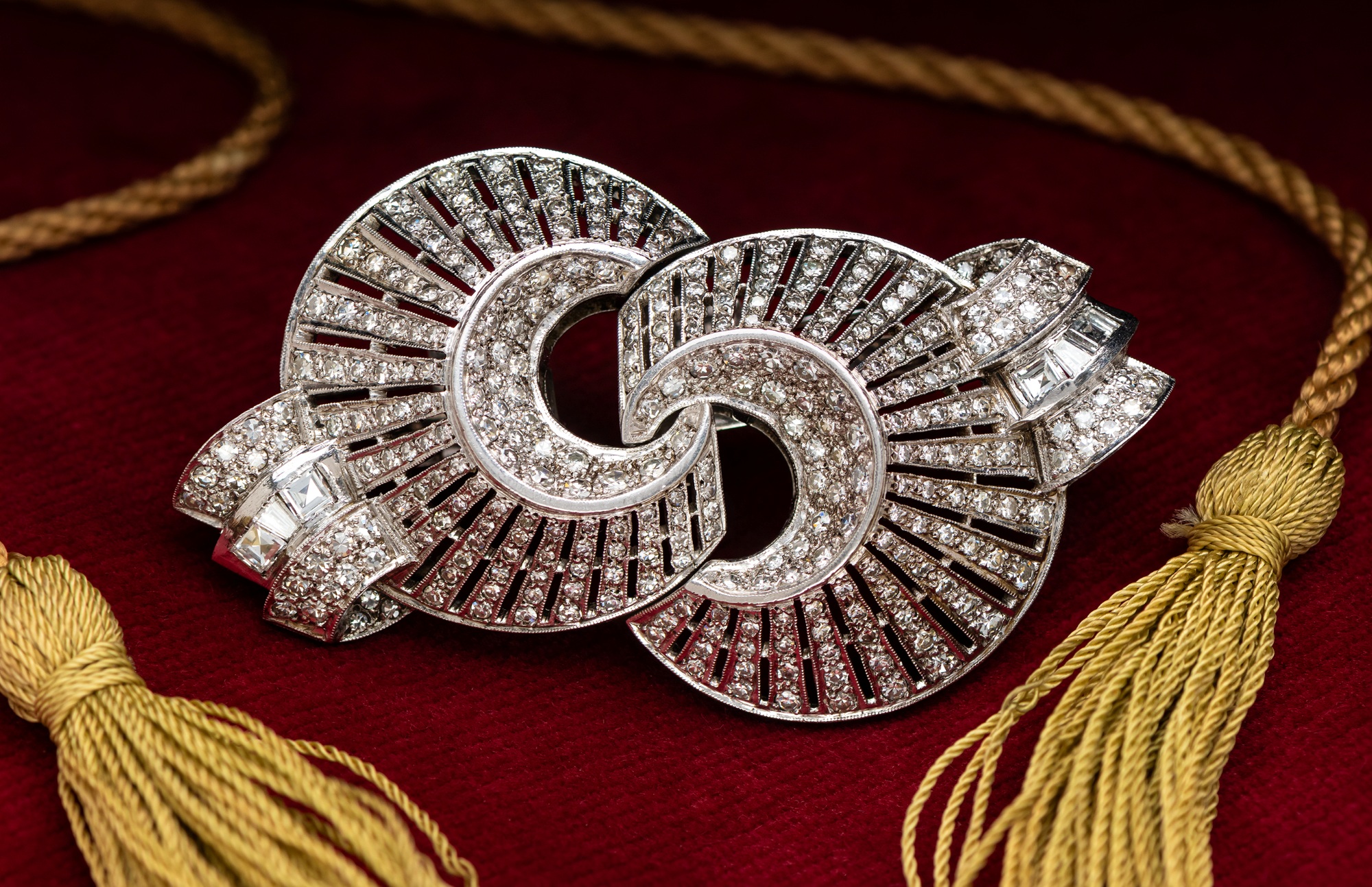 Art Deco Diamond Set Brooch Clip Approx 3.0Ct Sold £2,000