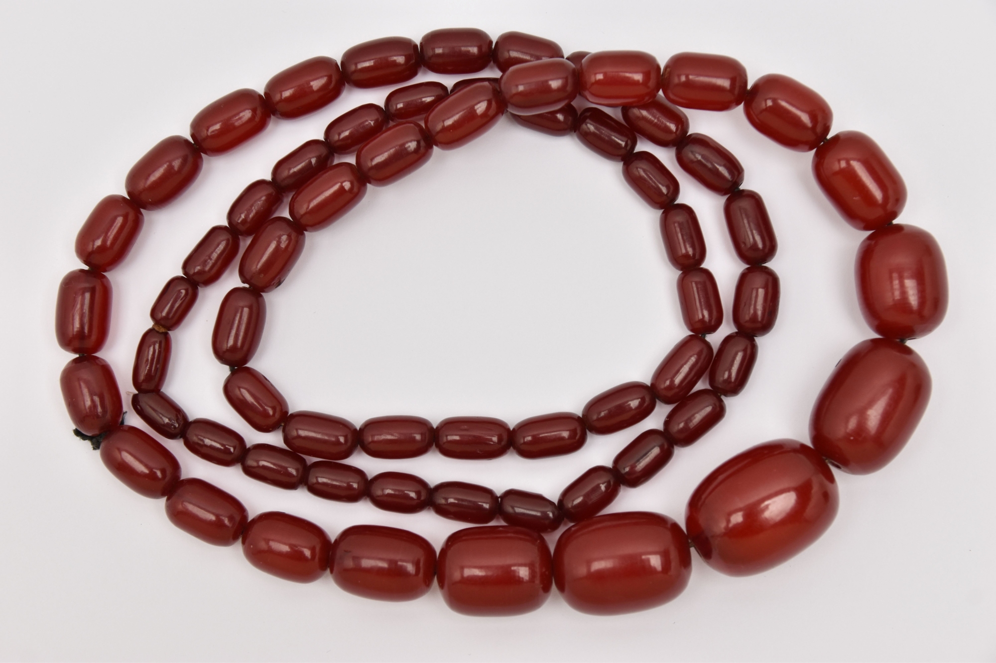 Cherry Amber Bakelite Beaded Necklace Sold £1,350