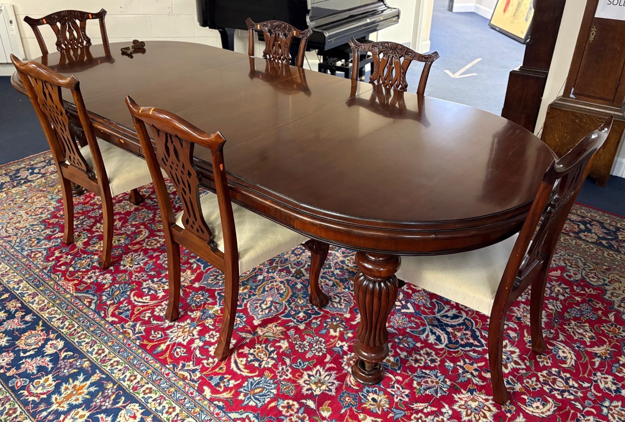 Mahogany Wind Out Dining Table And Six Chairs Sold £1,200