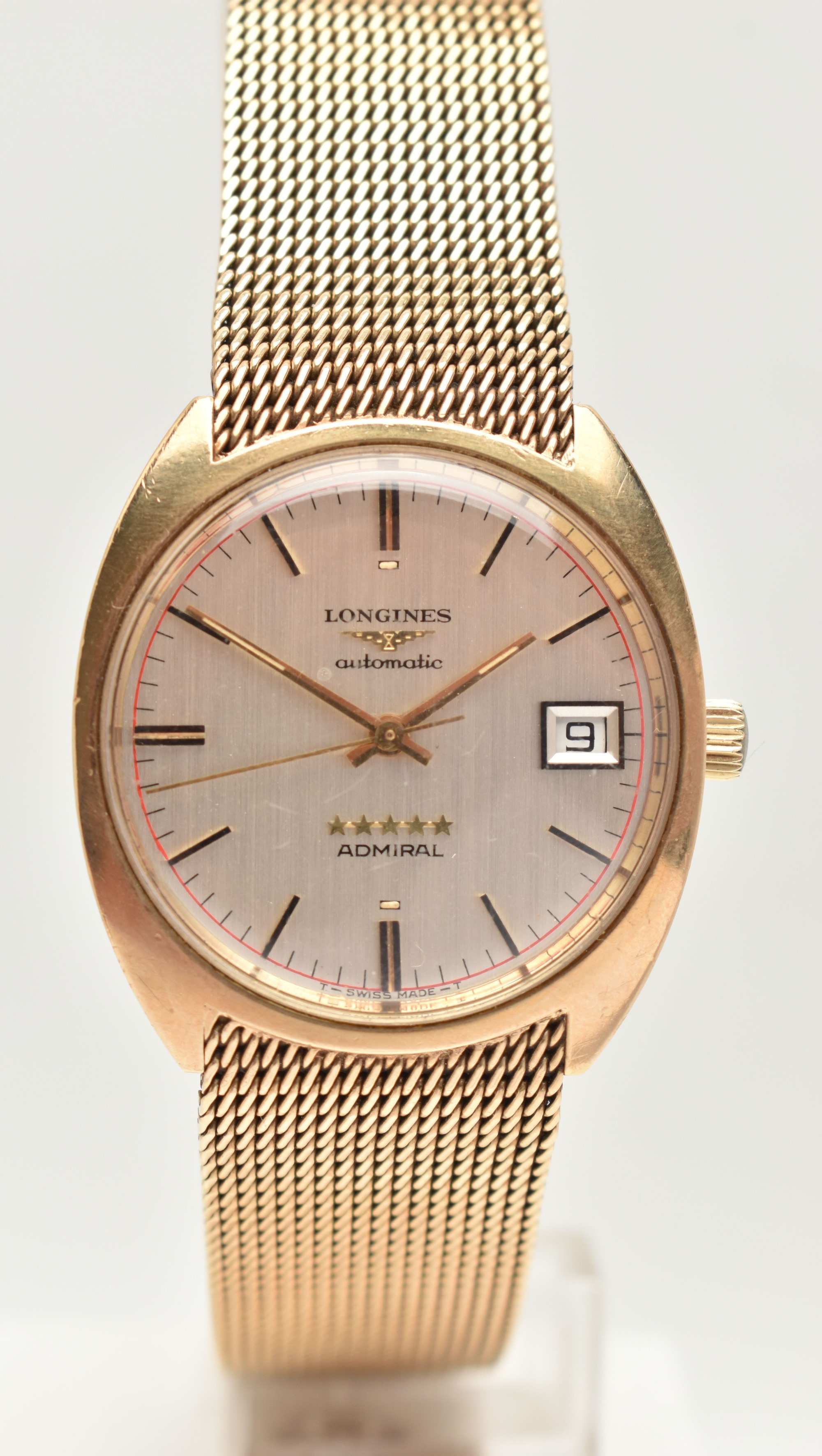 9Ct Gold Longines Admiral Watch Sold £1,100