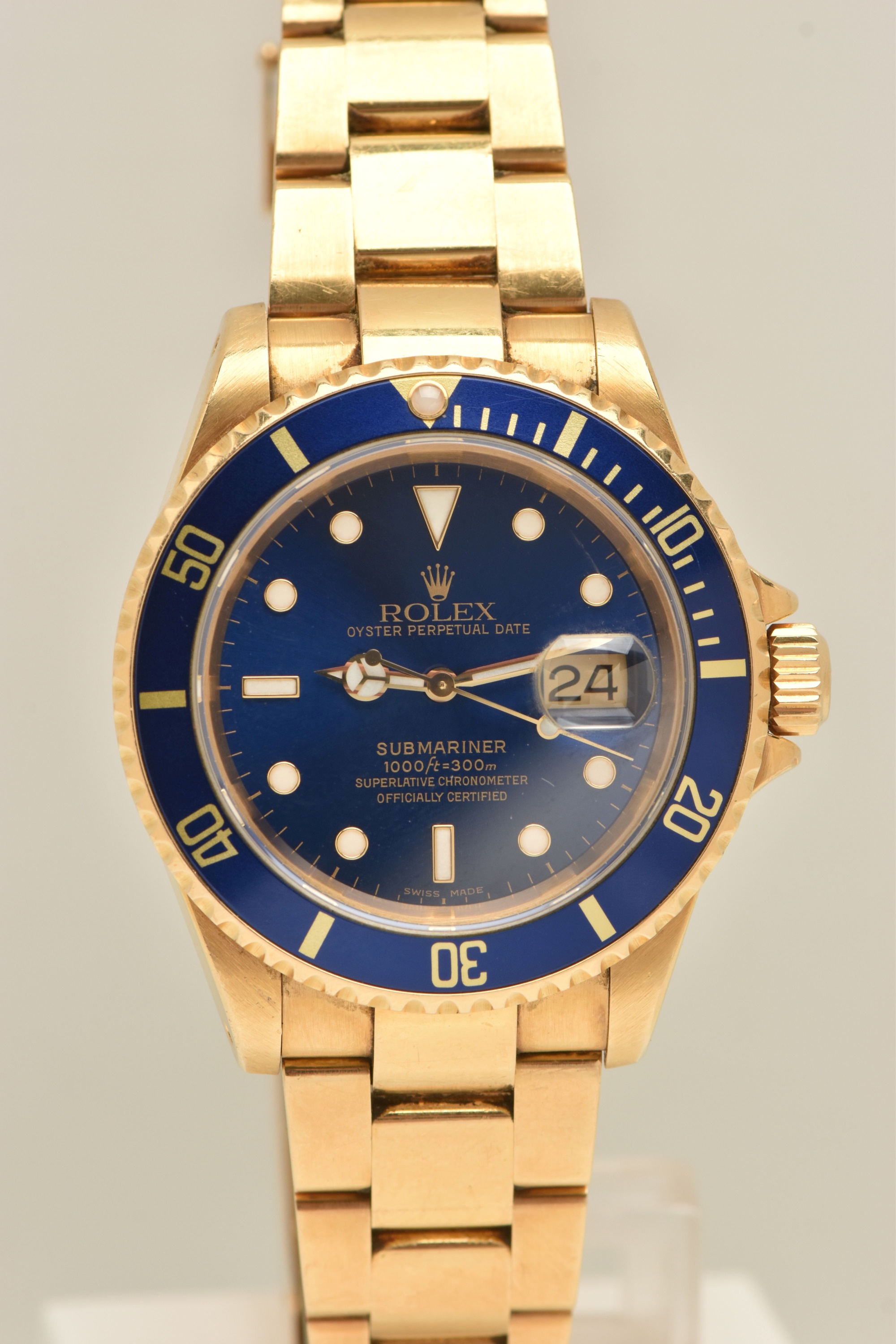 403 18Ct Gold Rolex Submariner 16618 Watch