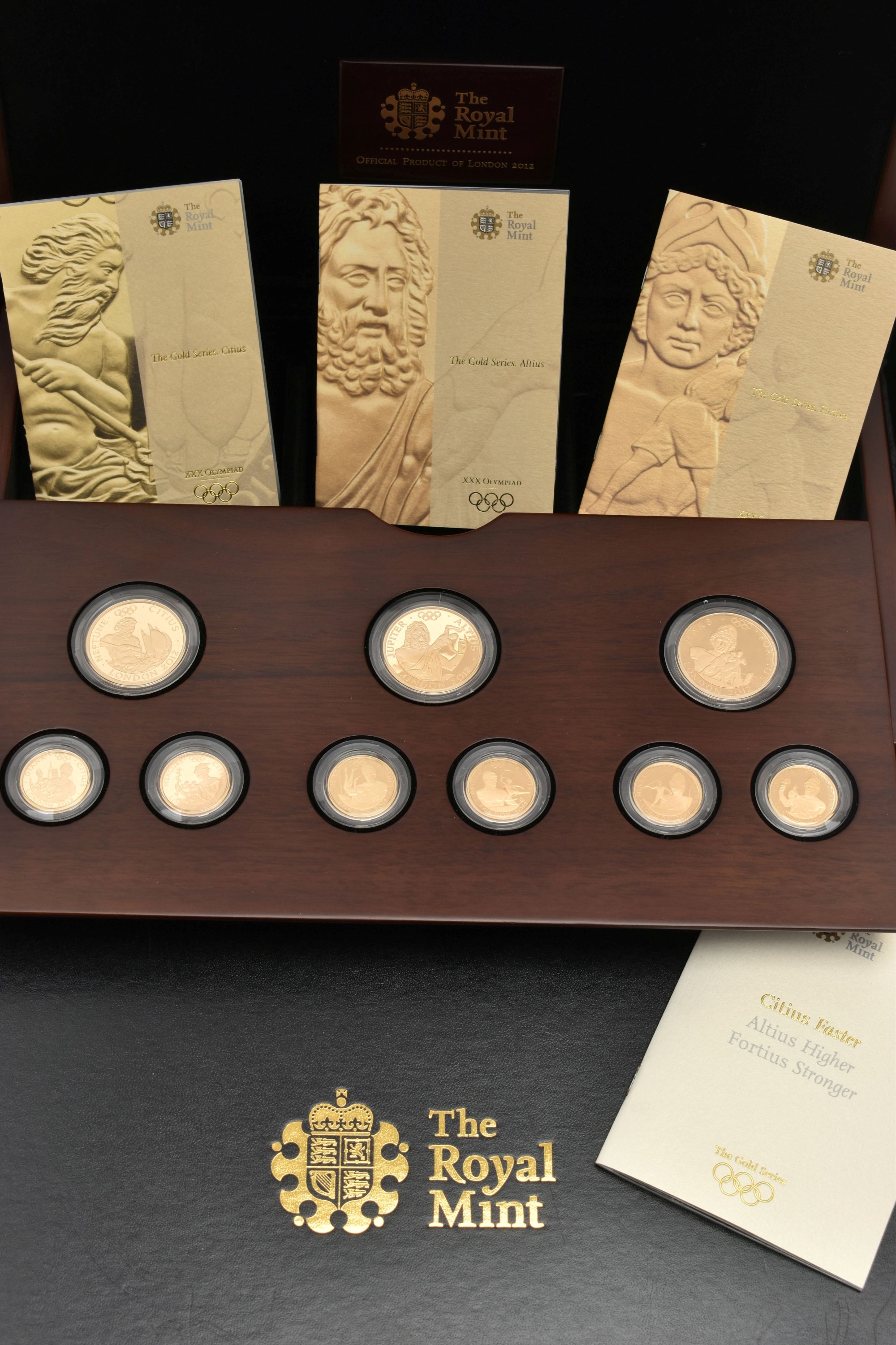 Royal Mint London 2012 Olympics Citius Altius Fortius Faster Higher Stronger Gold Proof Coins Sold 6 400