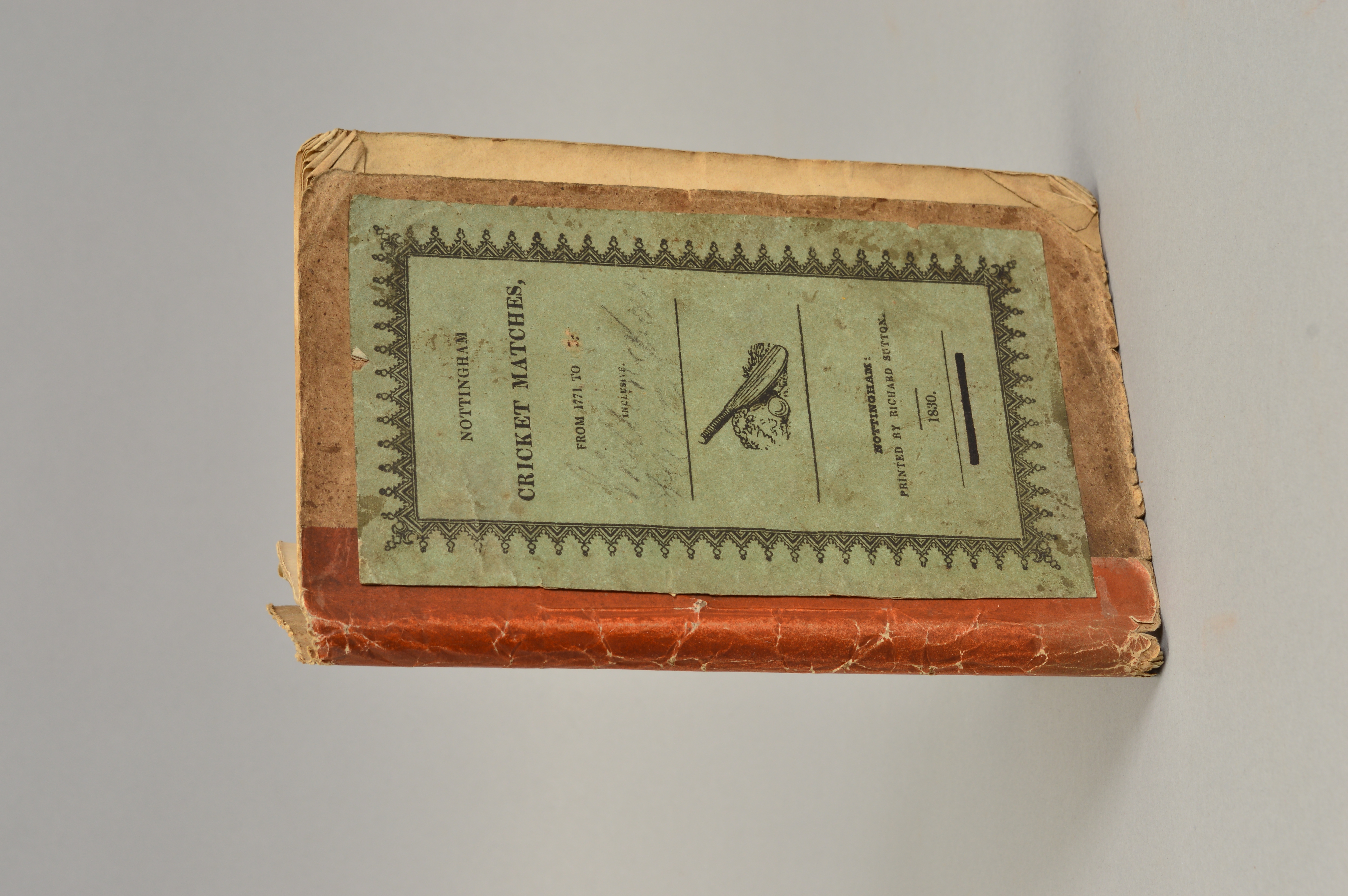 Anthology Of Matches Played By Nottingham Old Cricket Club 1771 To 1829 Sold 6 400