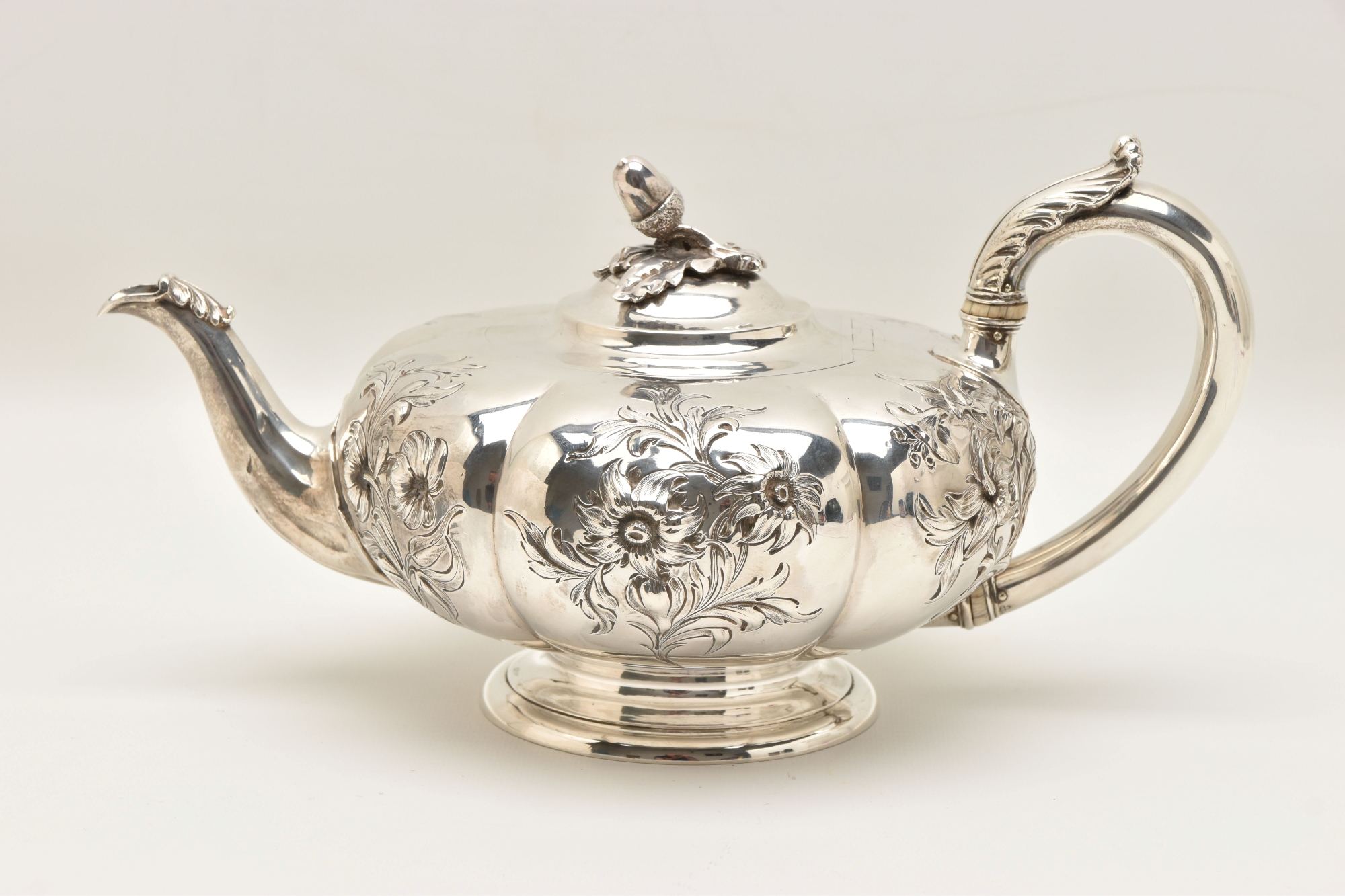 Silver Melon Shape Teapot By John Samuel Hunt 1848 Sold £750