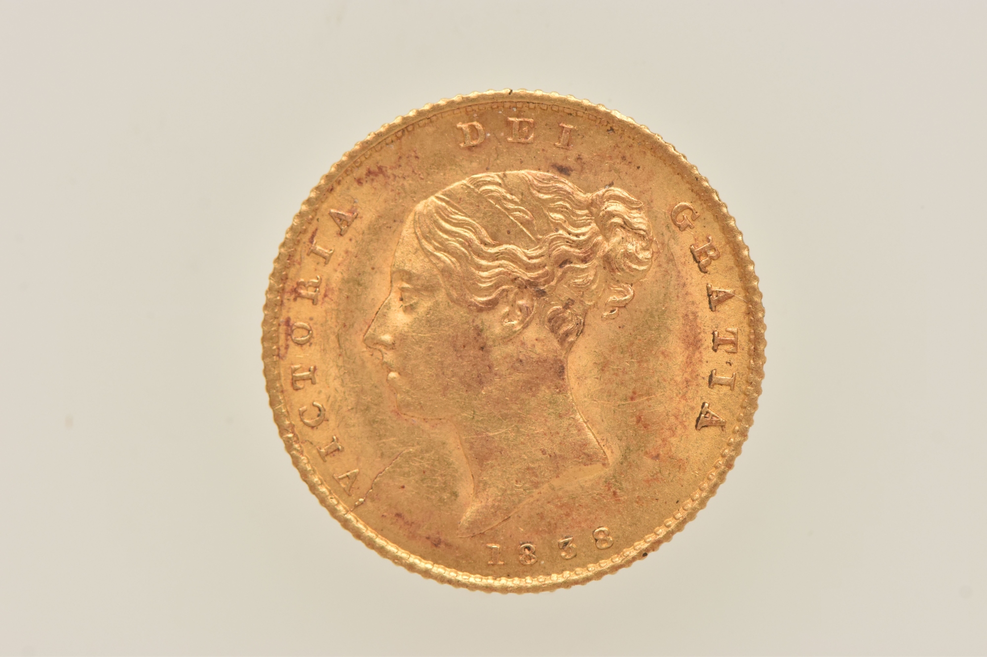1838 Young Queen Victoria Gold Half Sovereign Obverse Sold £1,600 Web