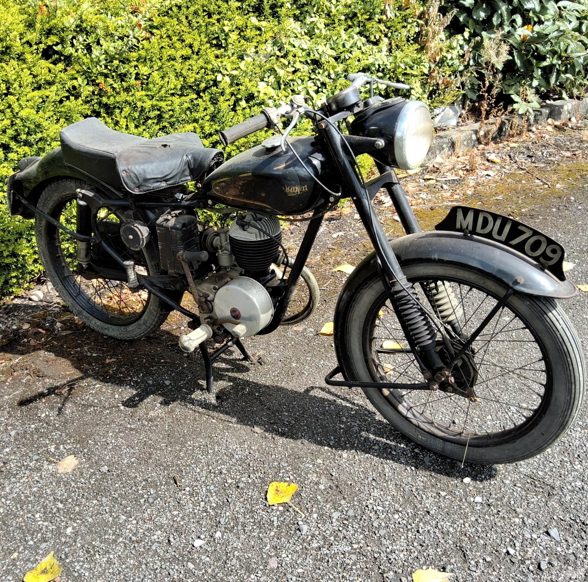 The 1950s Francis-Barnett Falcon motorcycle.