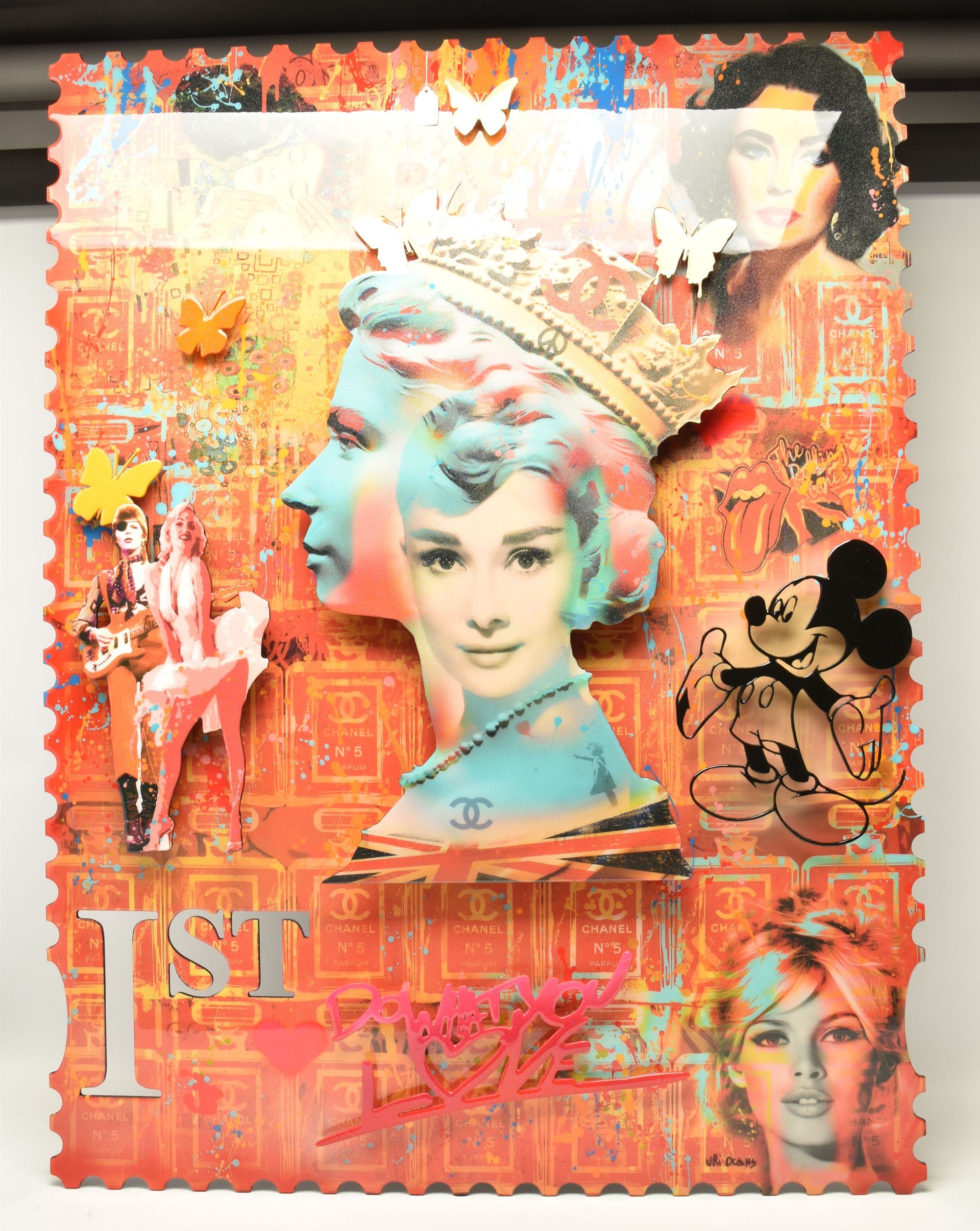 Uri Dushy Queen Stamp IV Mixed Media Sold £560