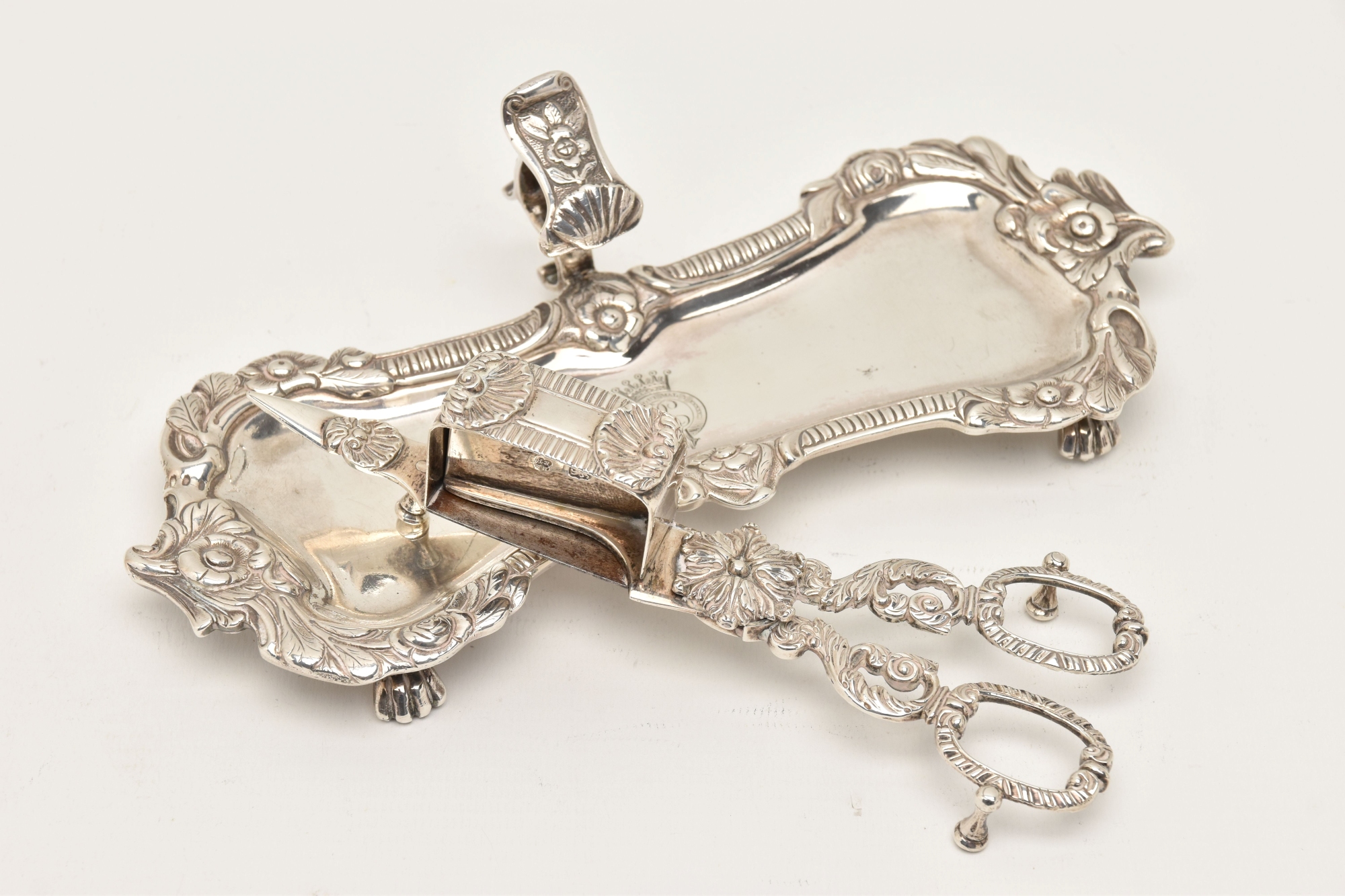 George III Silver Snuffer Tray And Candle Snuffers Sold £400