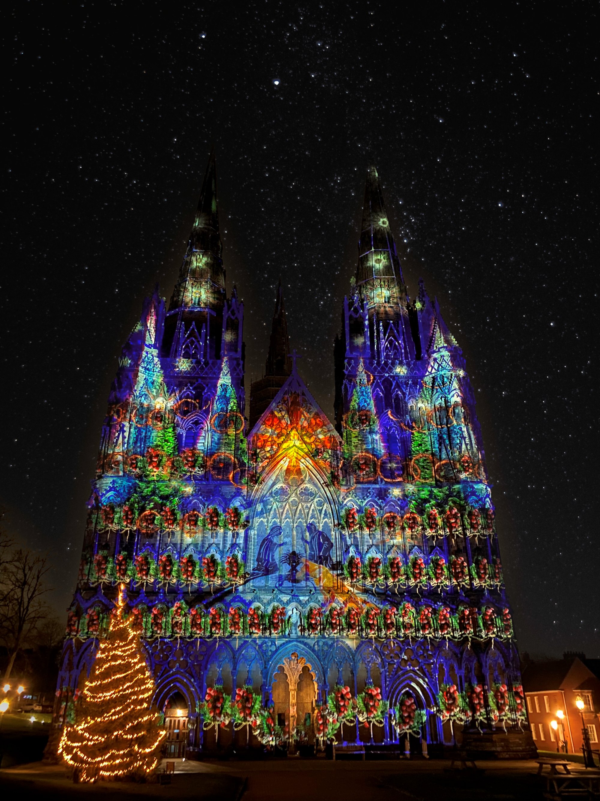 People travel from all over the region to experience Lichfield Cathedral's Light Show.