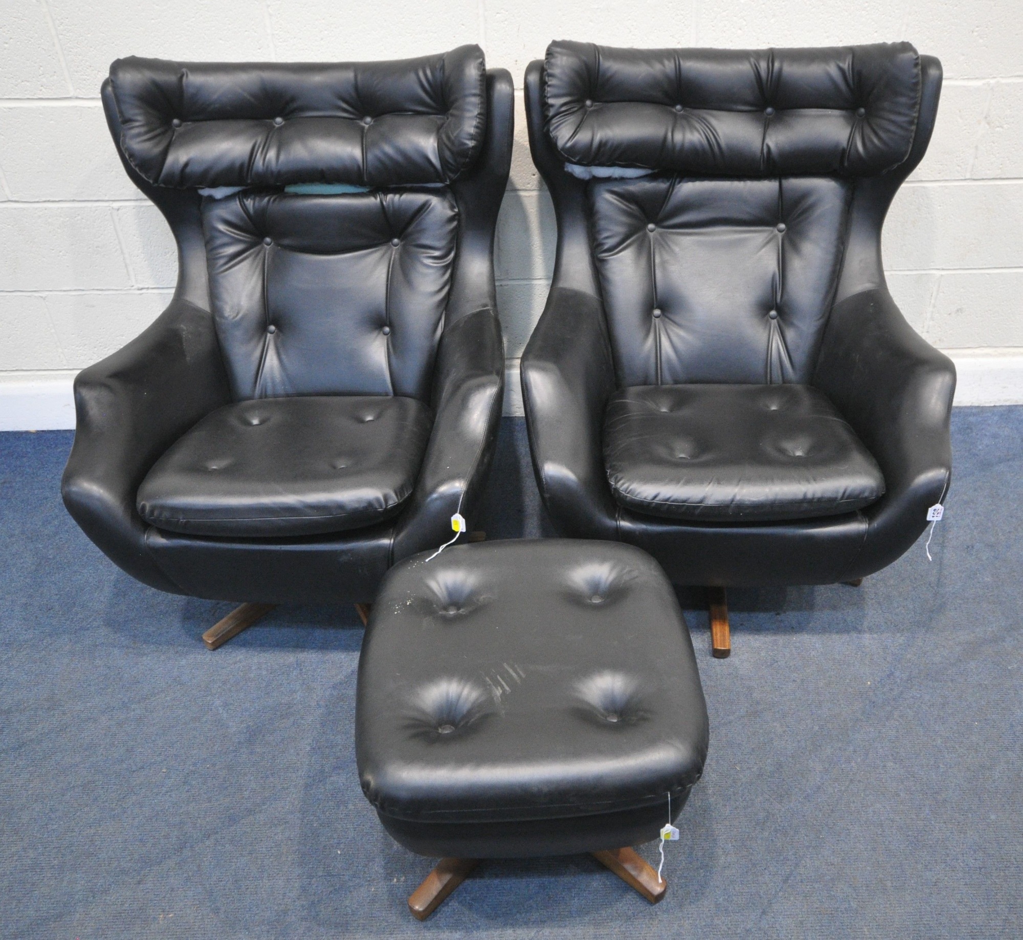 Leatherette Parker Knoll Statesman Swivel Rocking Chairs Sold £420
