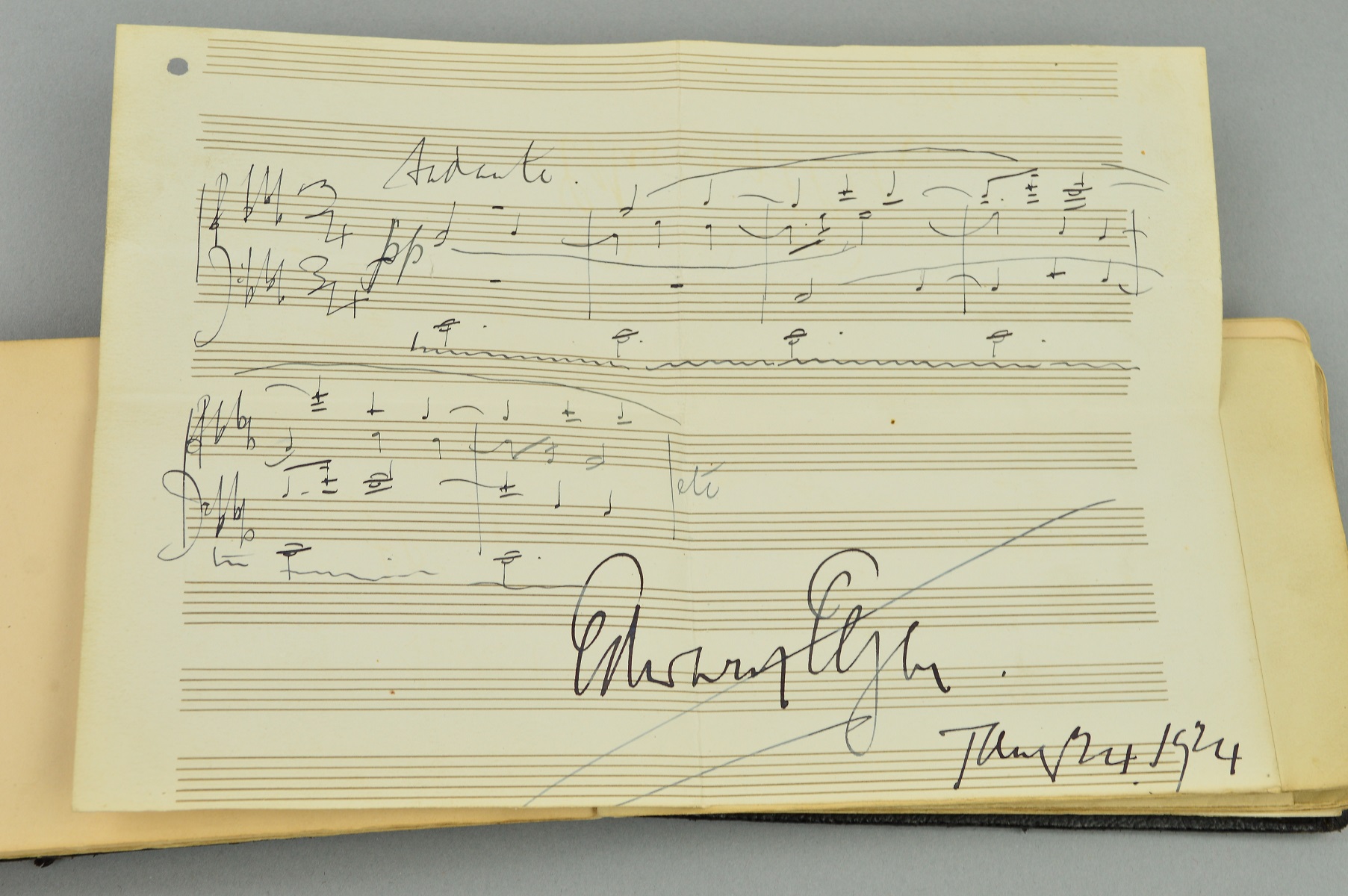 Signed Sir Edward Elgar Andante Manuscript Sold £5,400