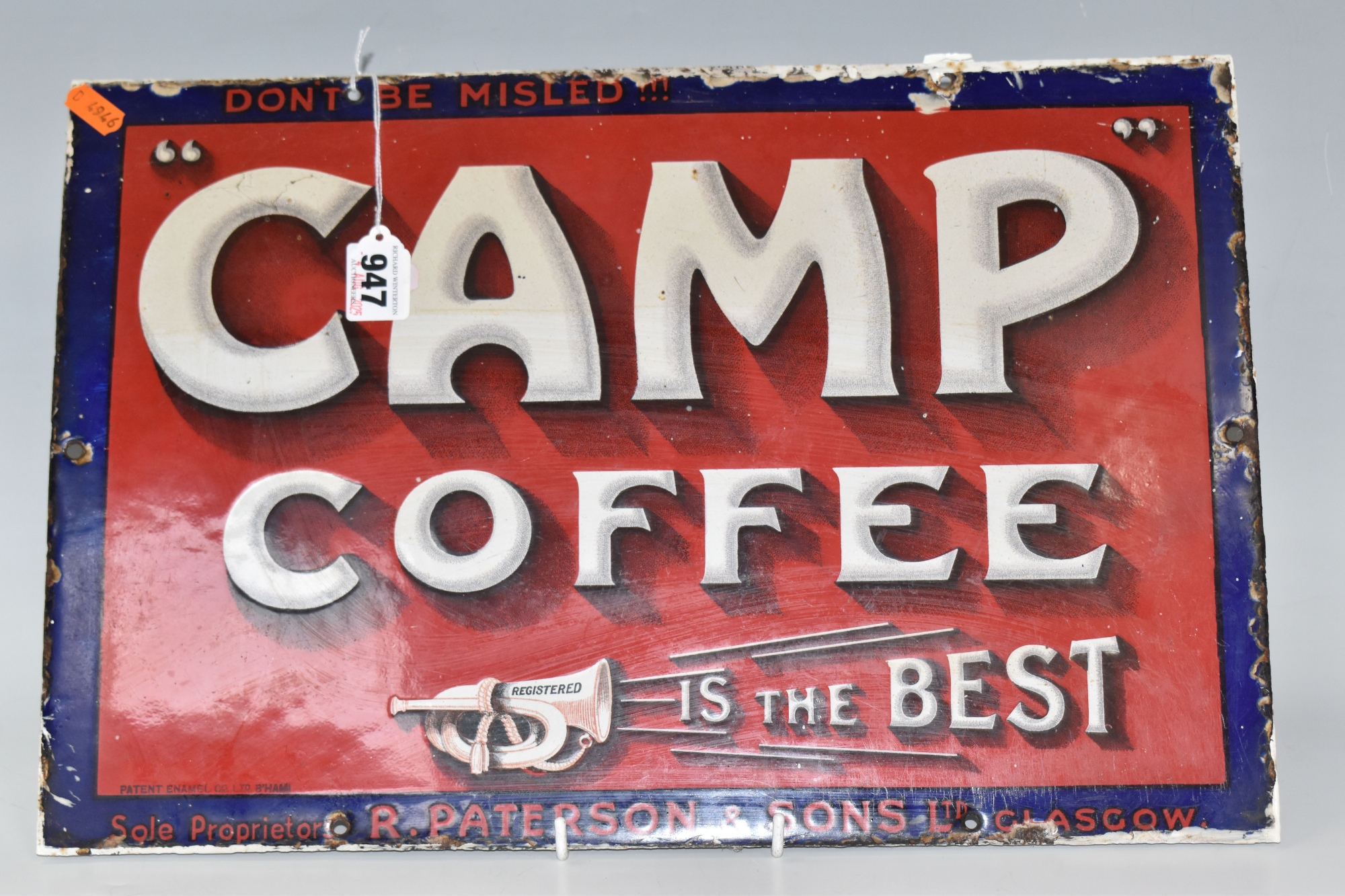 Camp Coffee Enamel Advertising Sign Sold £640