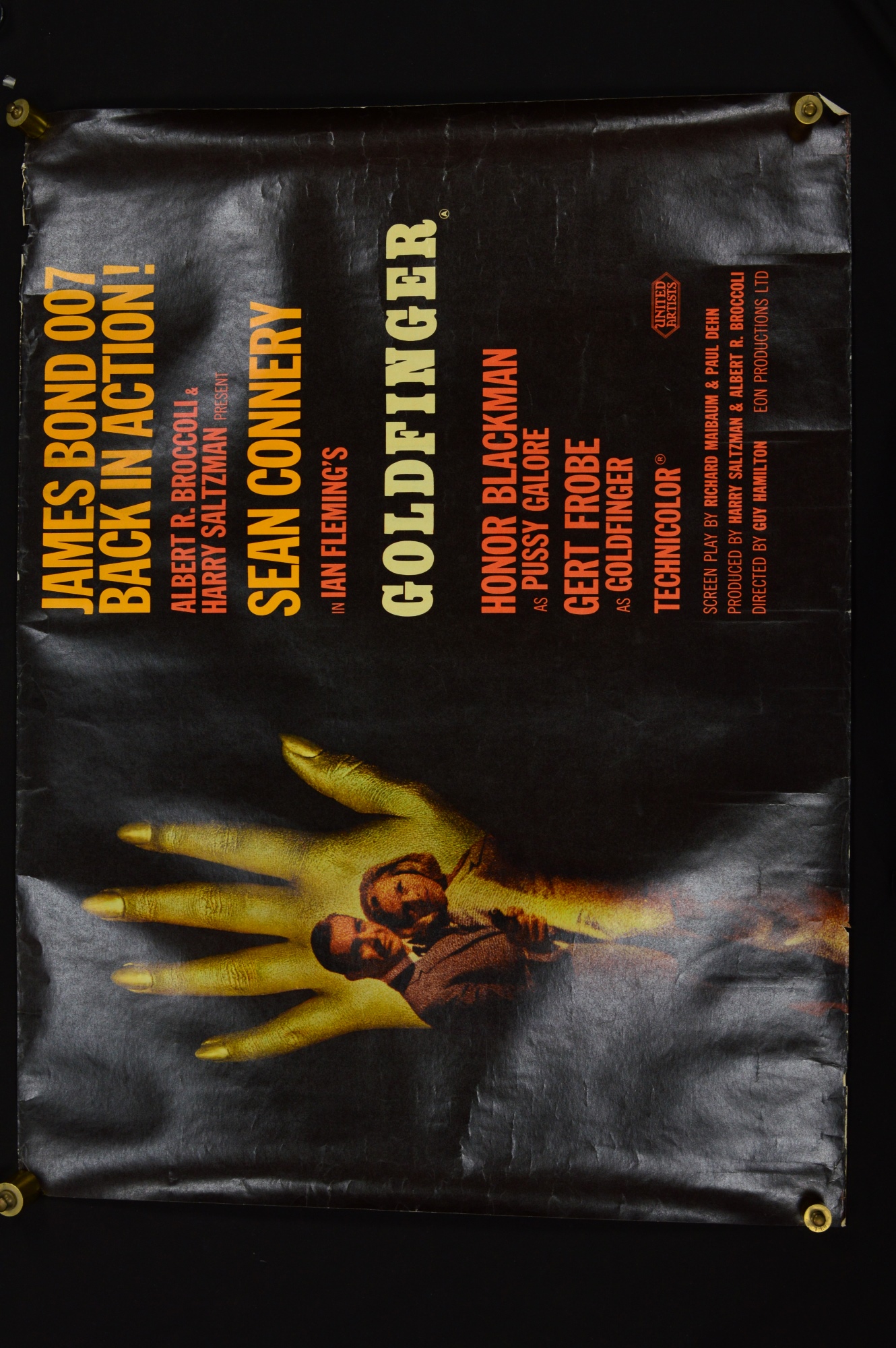 1964 James Bond Goldfinger ‘Style B’ Cinema Poster By Robert Brownjohn Sold £6,700