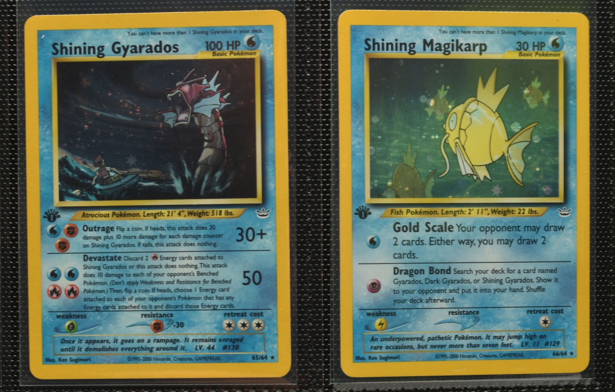 Pokémon 1St Edition Neo Revelation Shining Magikarp And Shining Gyarados