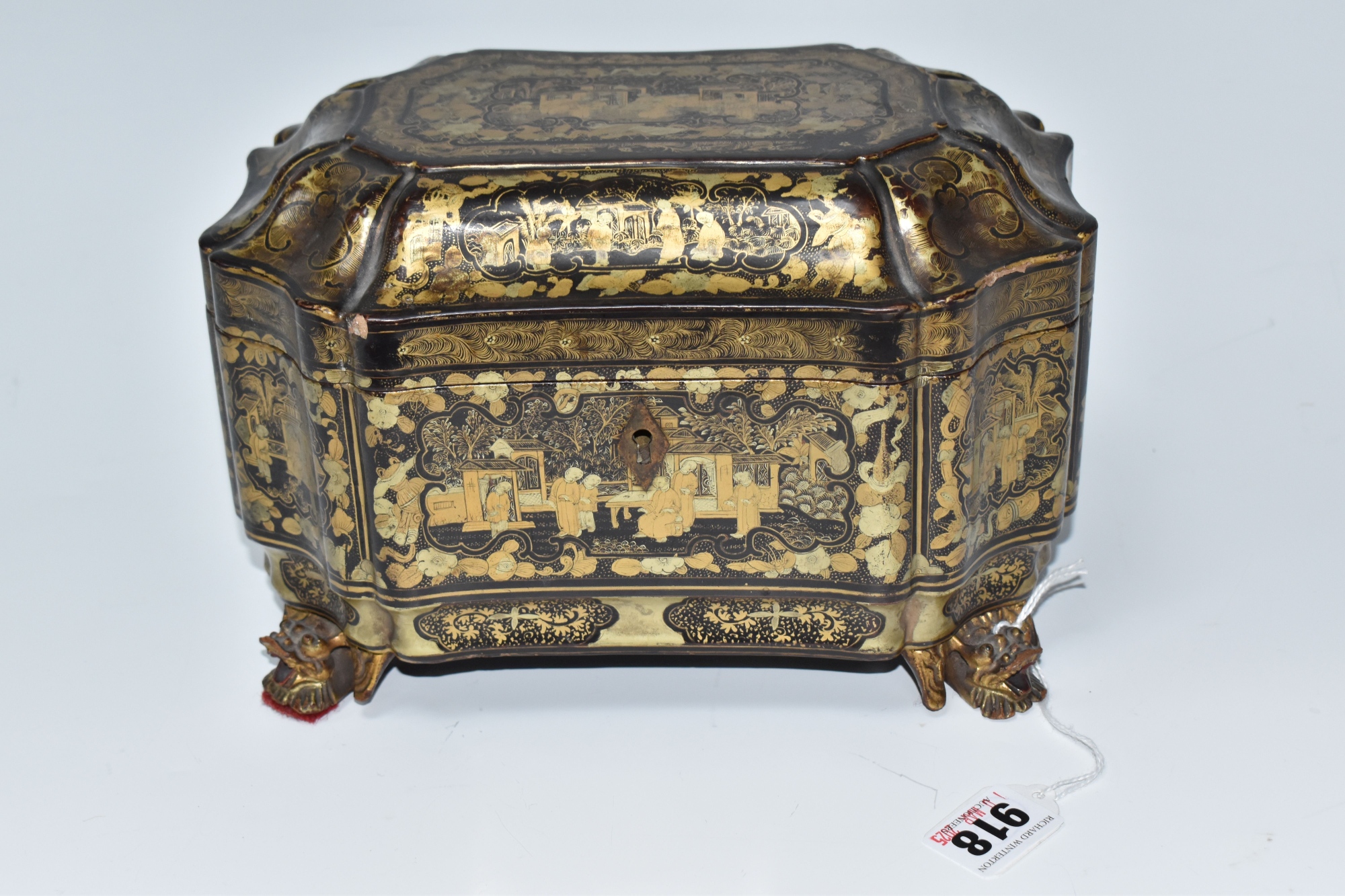 Gilded Chinoiserie Tea Caddy Sold £240