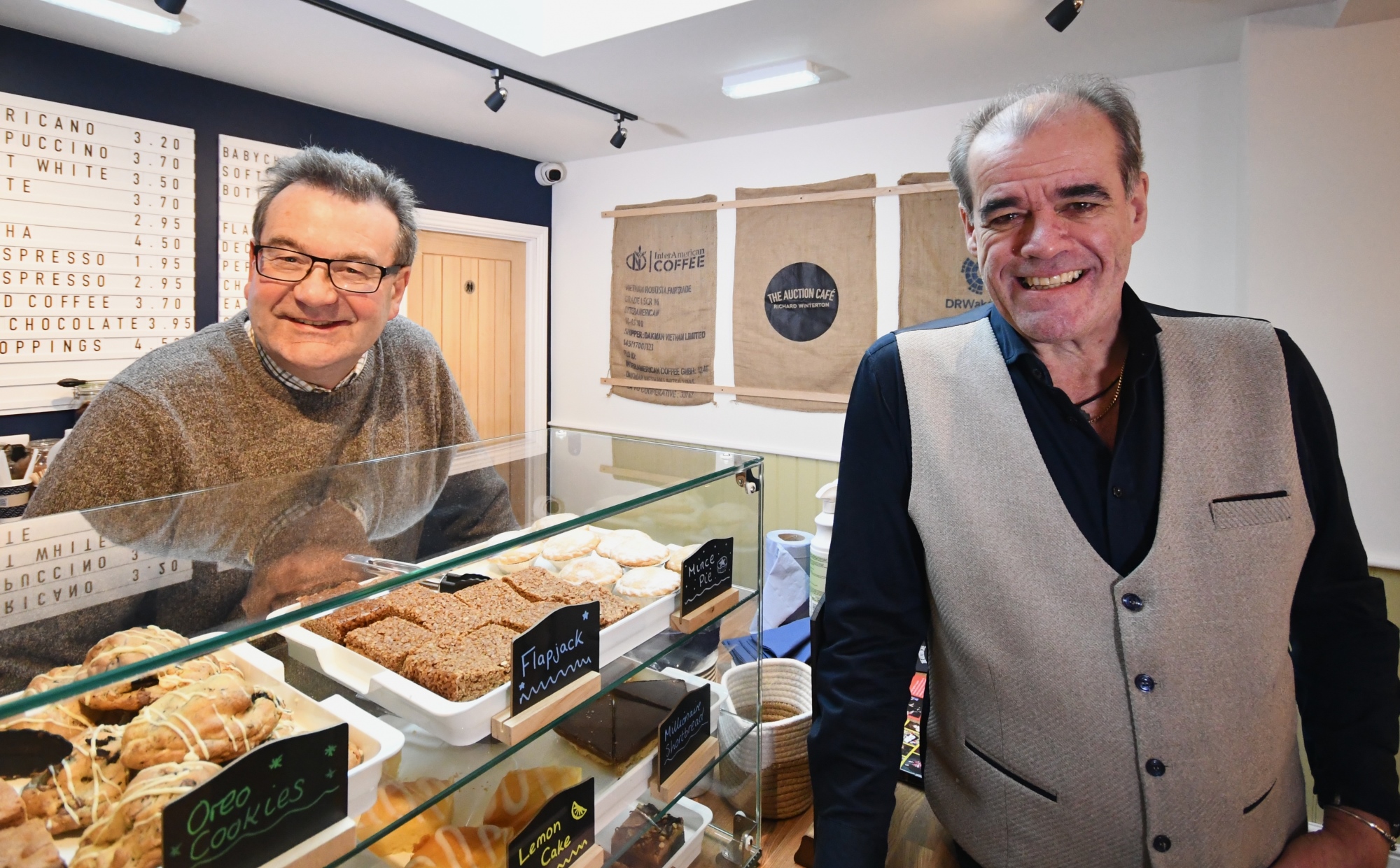 Richard Winterton serving up fabulous teas, coffee and pastries to Simon Price, CEO of Arthur Price.