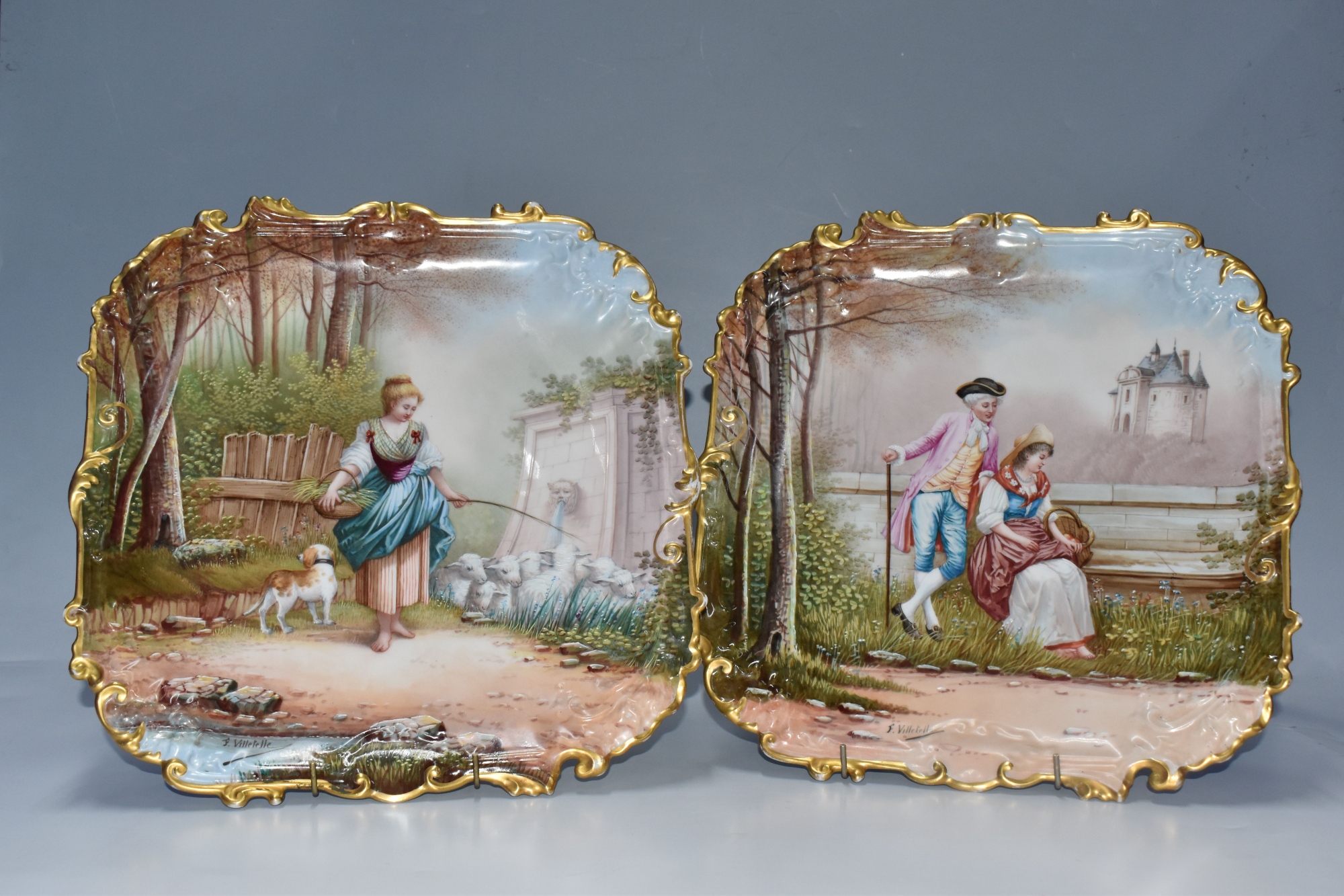 Pair Of Late C19th Century Limoges Porcelain Display Plates Sold £360