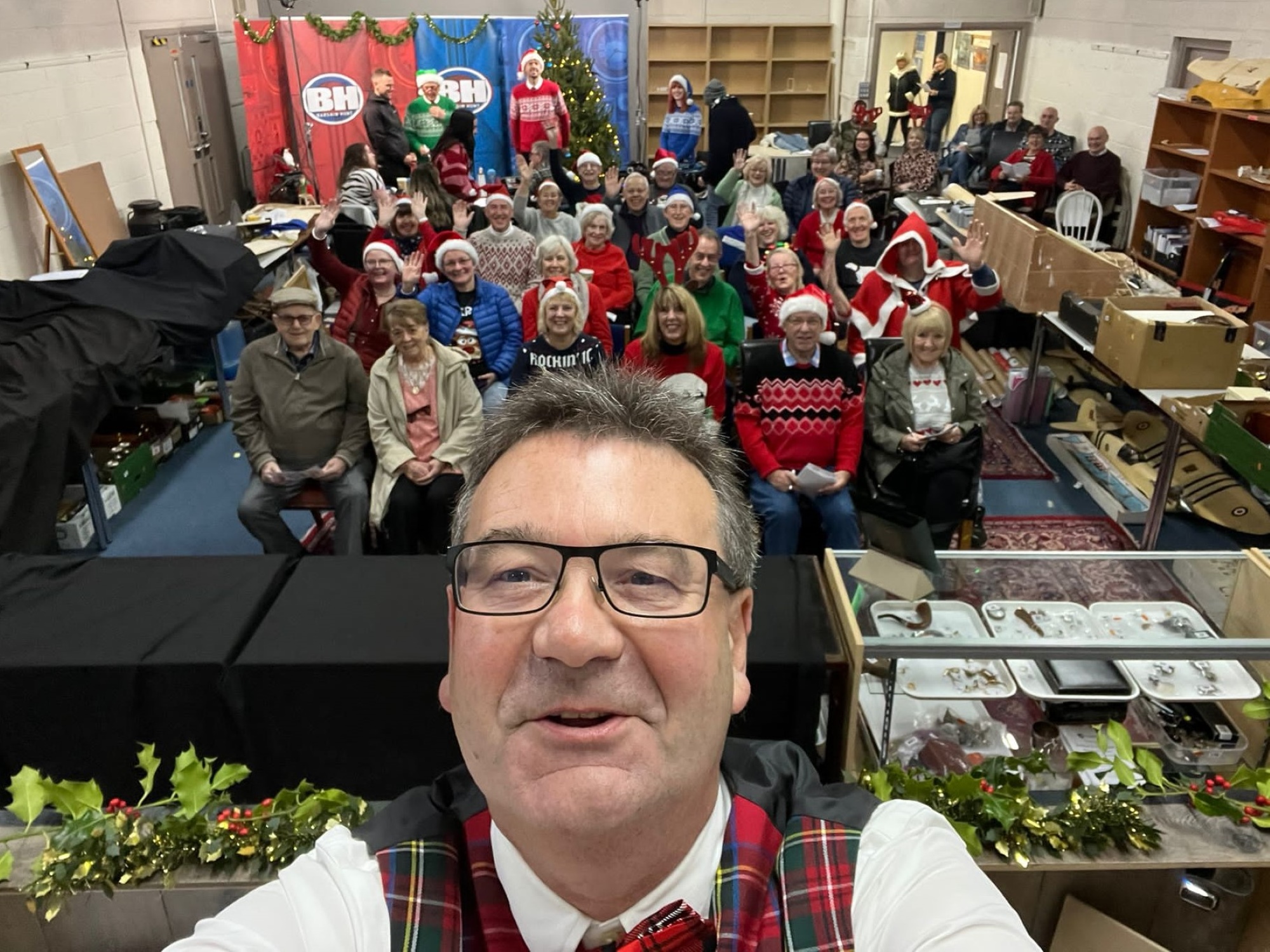 Richard Winterton filming last year’s Bargain Hunt Christmas Specials at Lichfield.