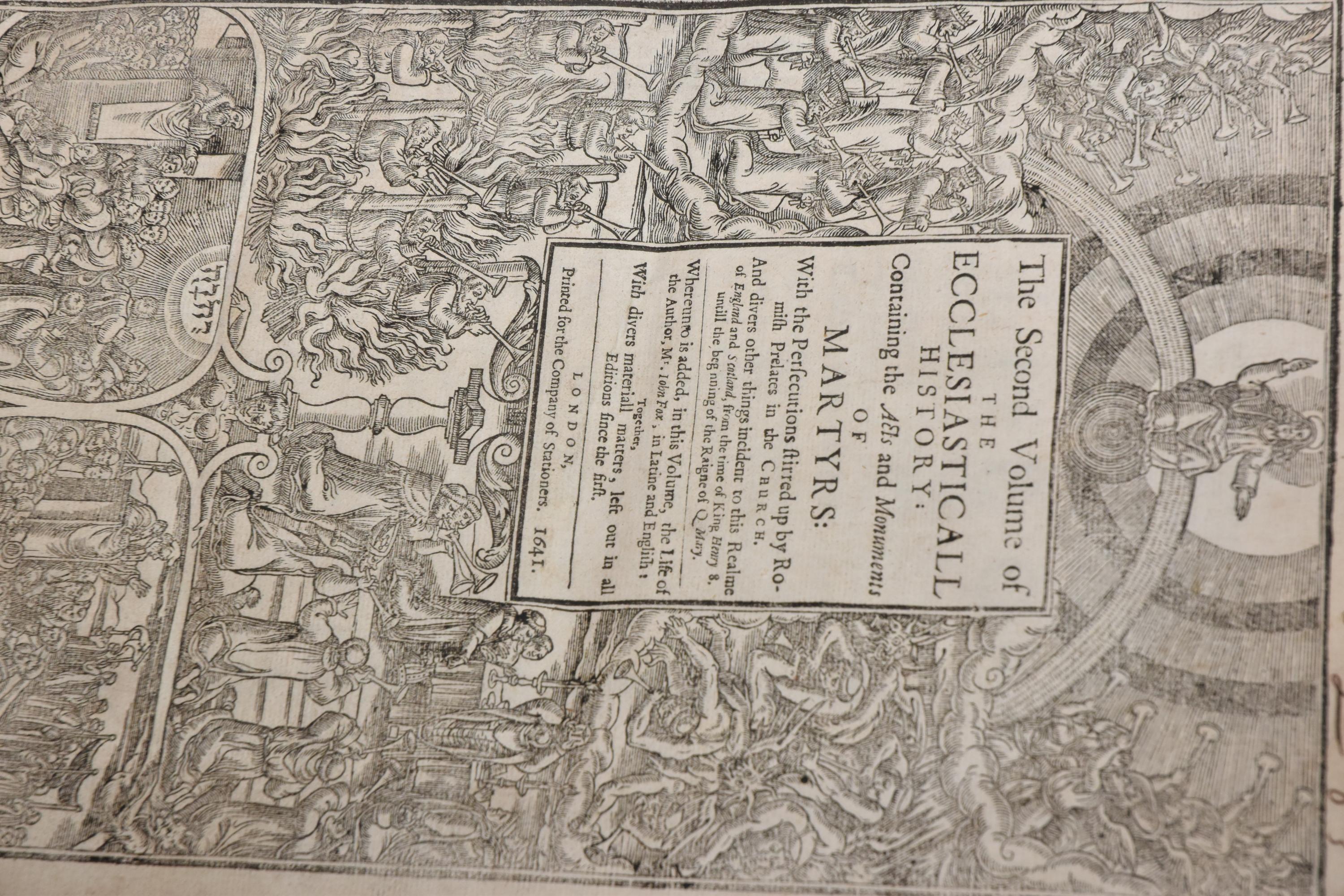 The impressive title page of 'The Book of Martyrs, volume II' (1641) by John Fox.