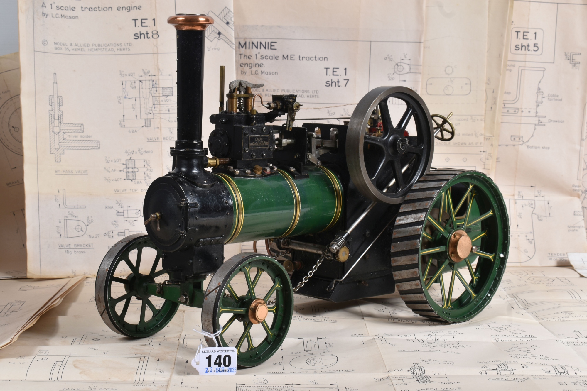 'Lady Marguerite' 1Ins Scale Live Steam Model Of Minnie Agricultural Traction Engine Sold £2,800