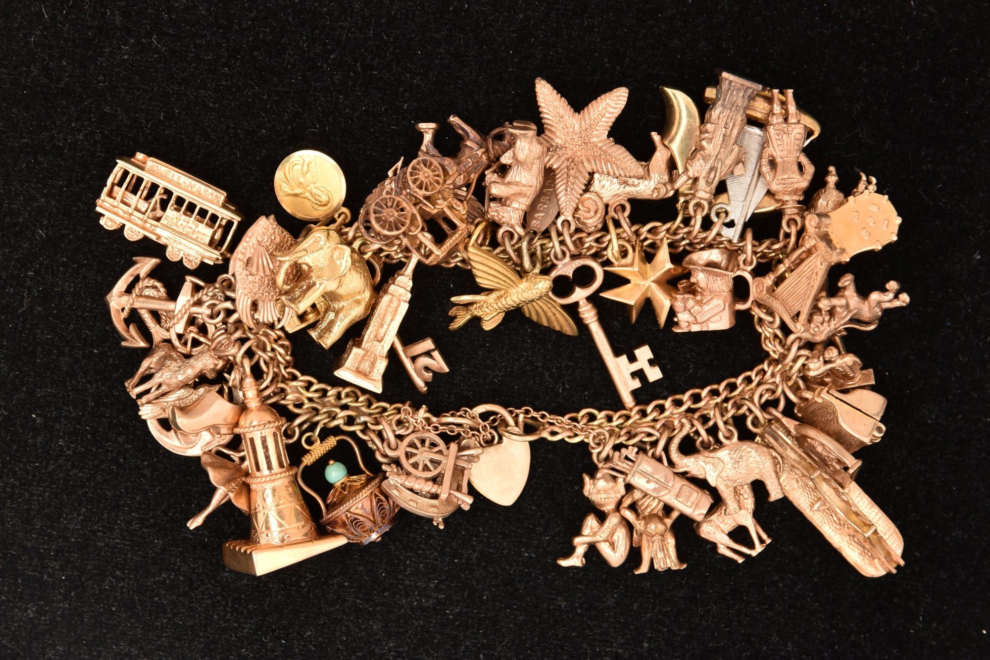 9Ct Gold Charm Bracelet Sold £3,200