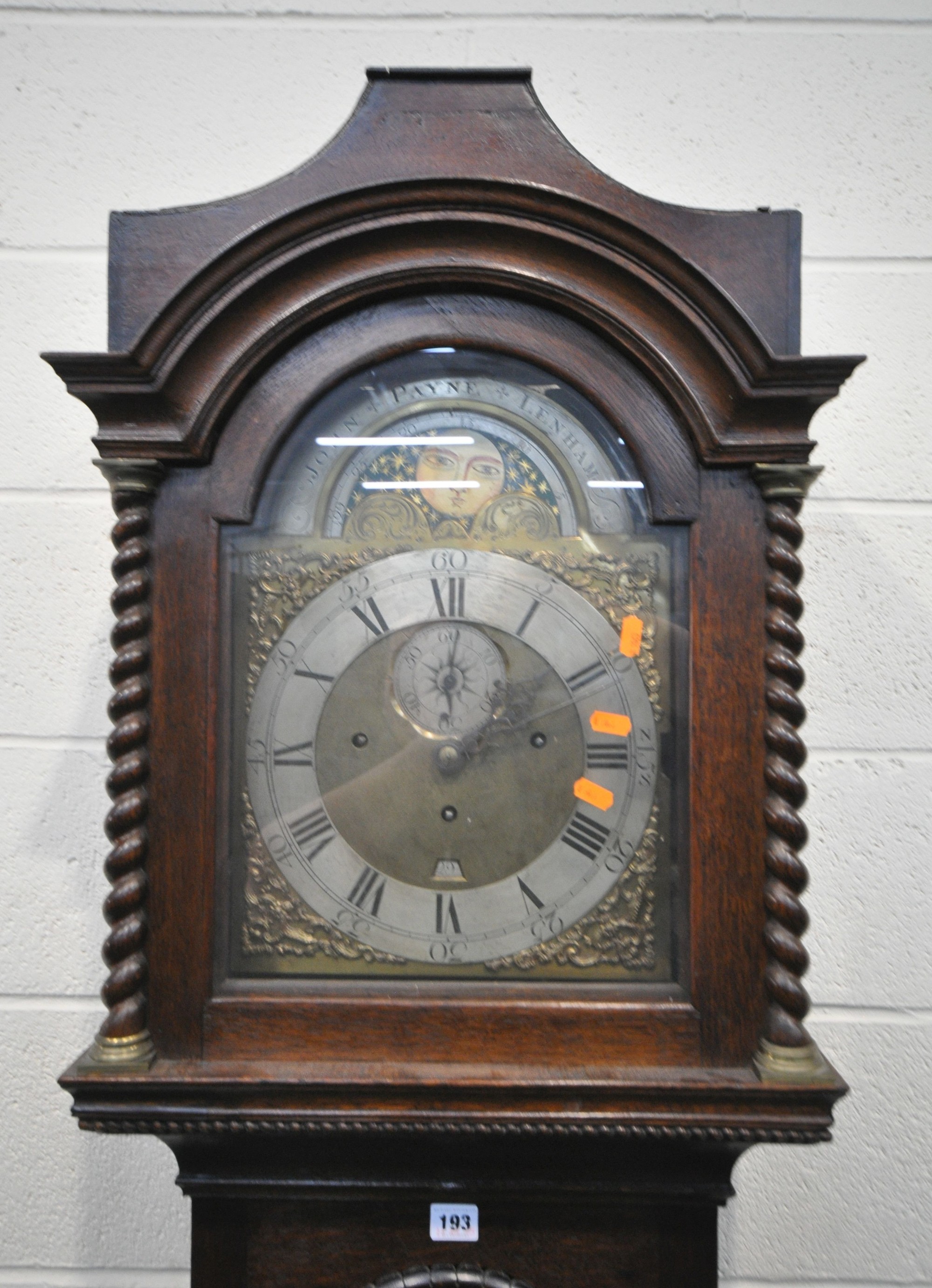 John Payne Of Lenham C18th Oak Eight Day Musical Longcase Clock Sold £580