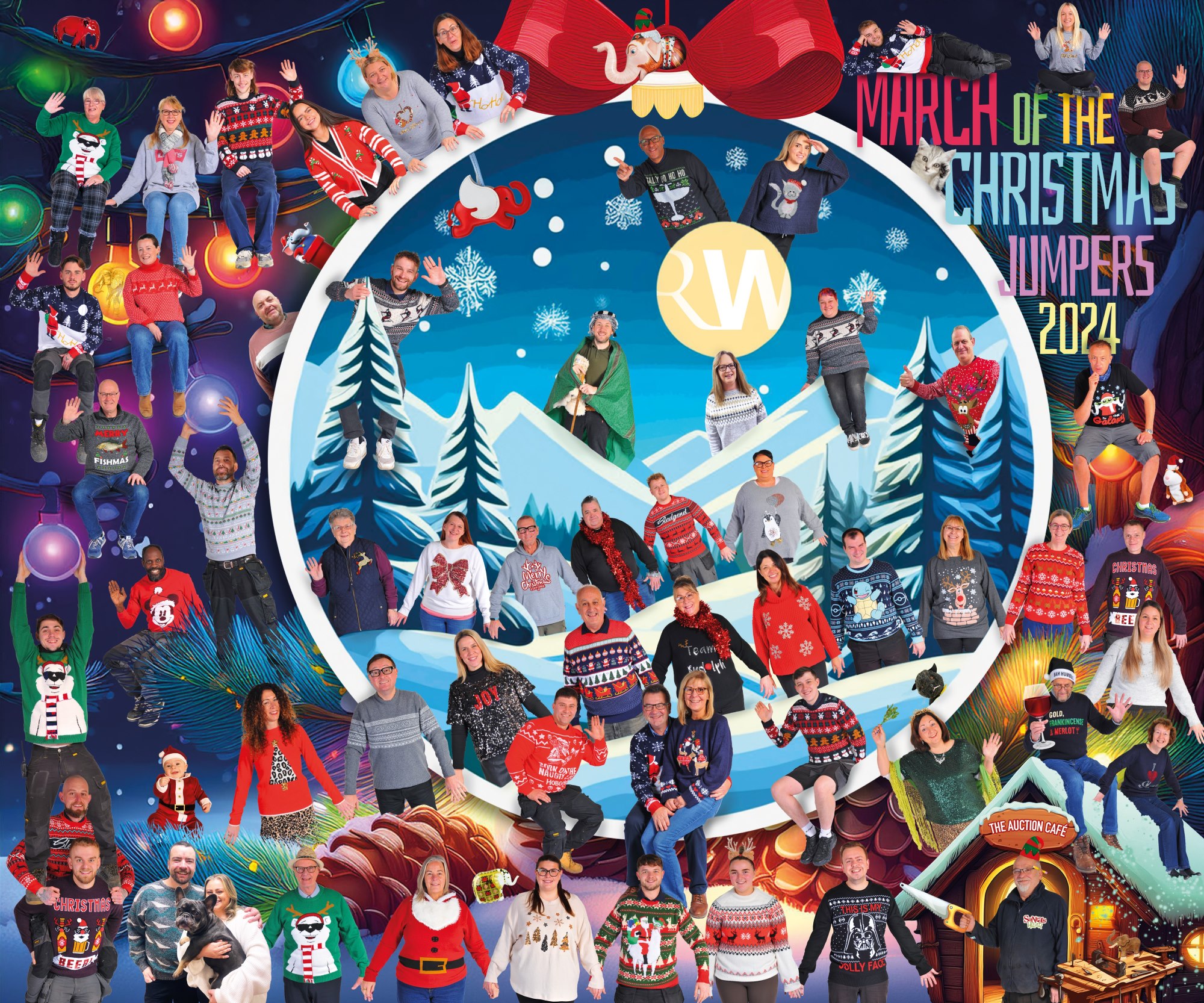 Damian Briden created this super staff photograph for Christmas Jumper Day, raising £120 for Save The Children.