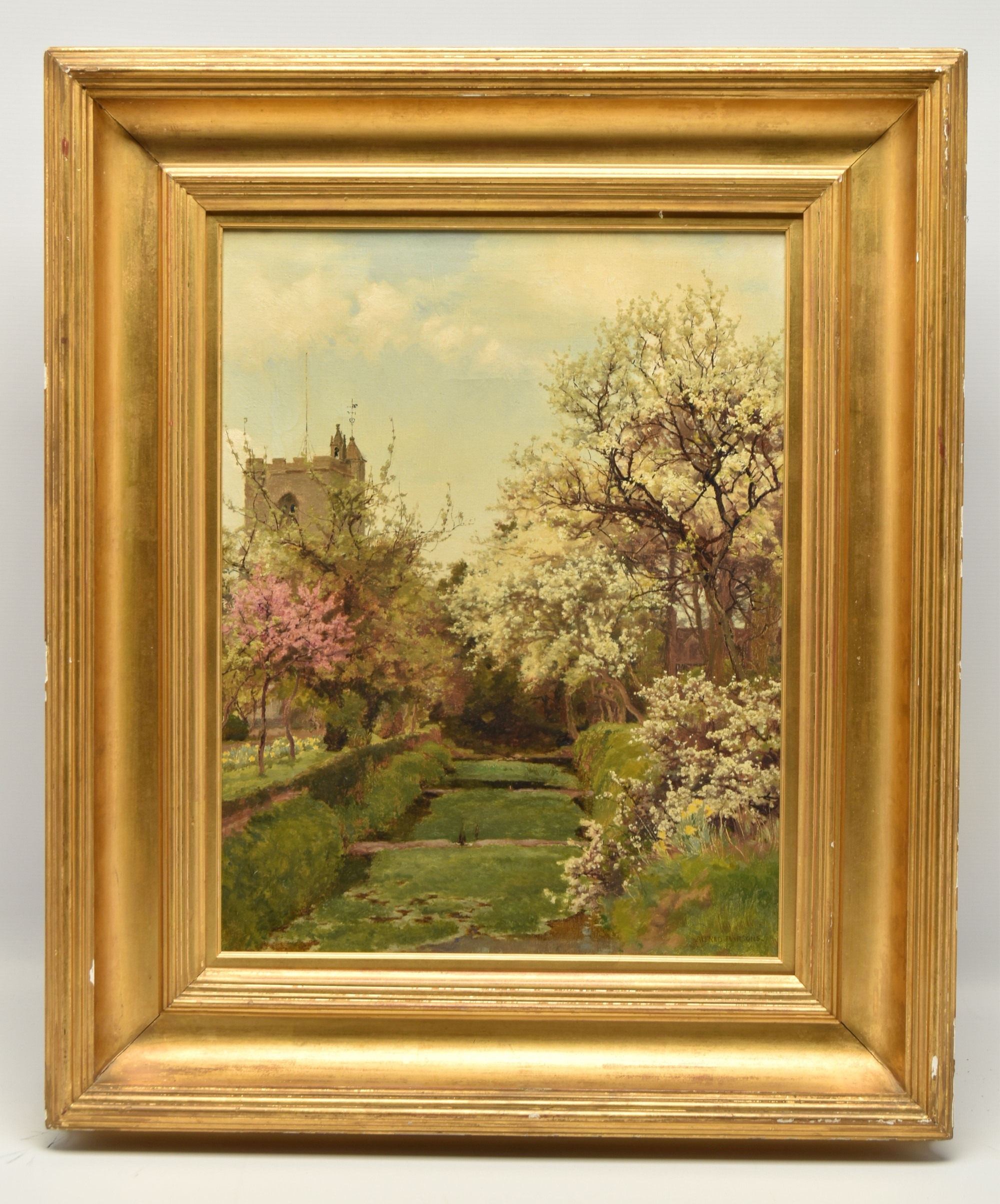 A Spring Landscape, Oil By Alfred William Parsons Sold £640