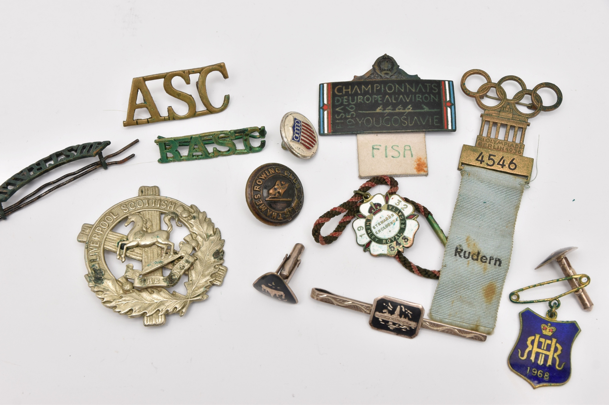 Rowing Medals Including 1936 Berlin Olympics Participation Badge Sold £580