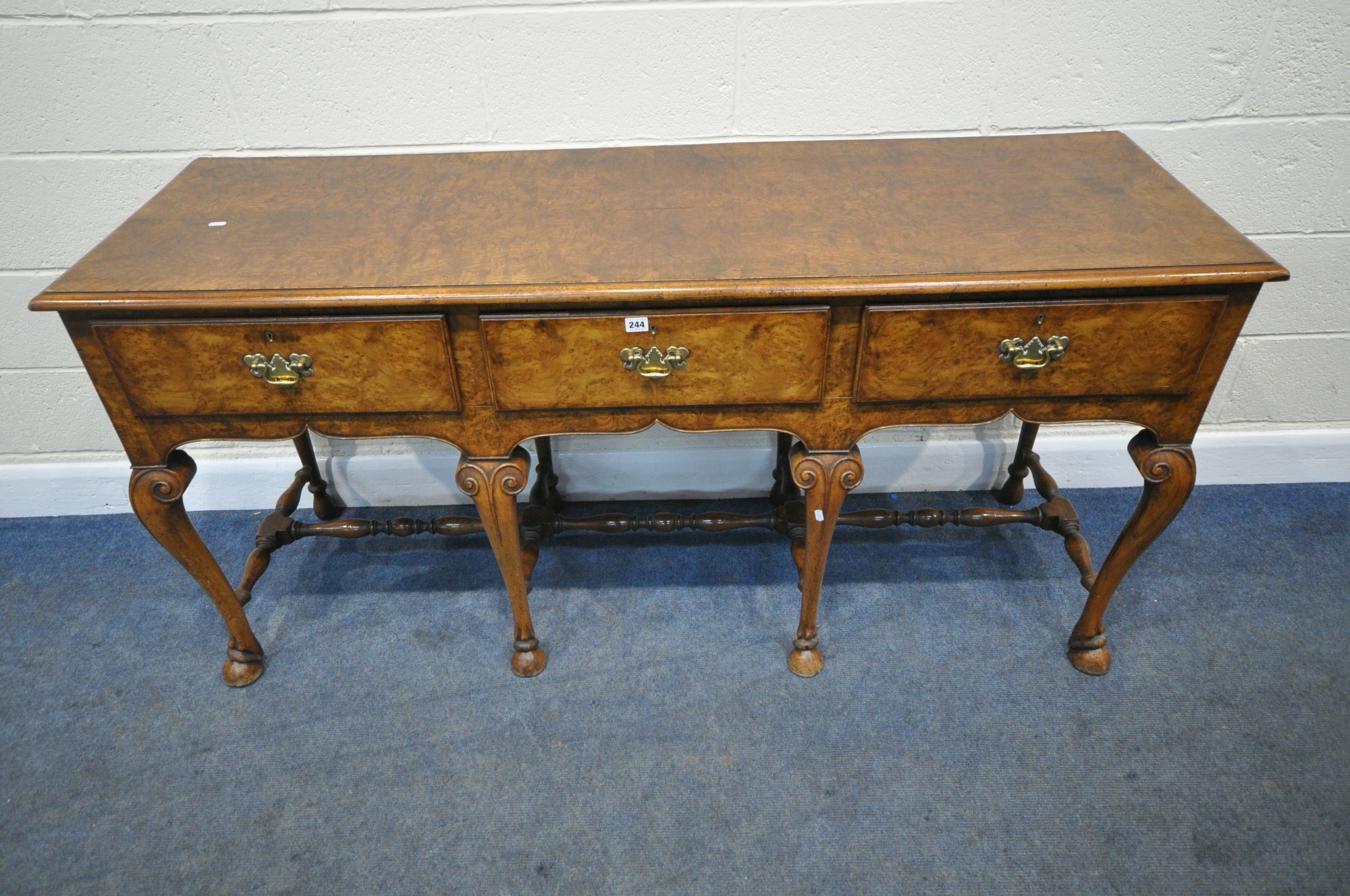 Queen Anne Style Burr Elm Dresser Base Sold £460