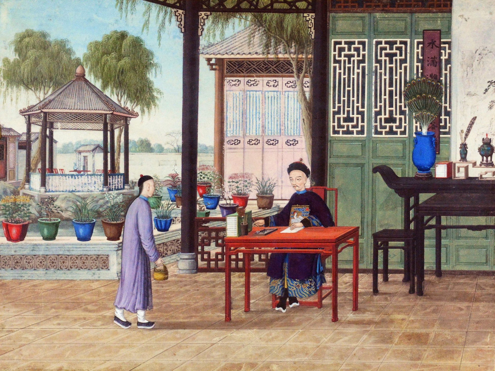 Chinese Gouache 2 Of Pair Sold £2,400