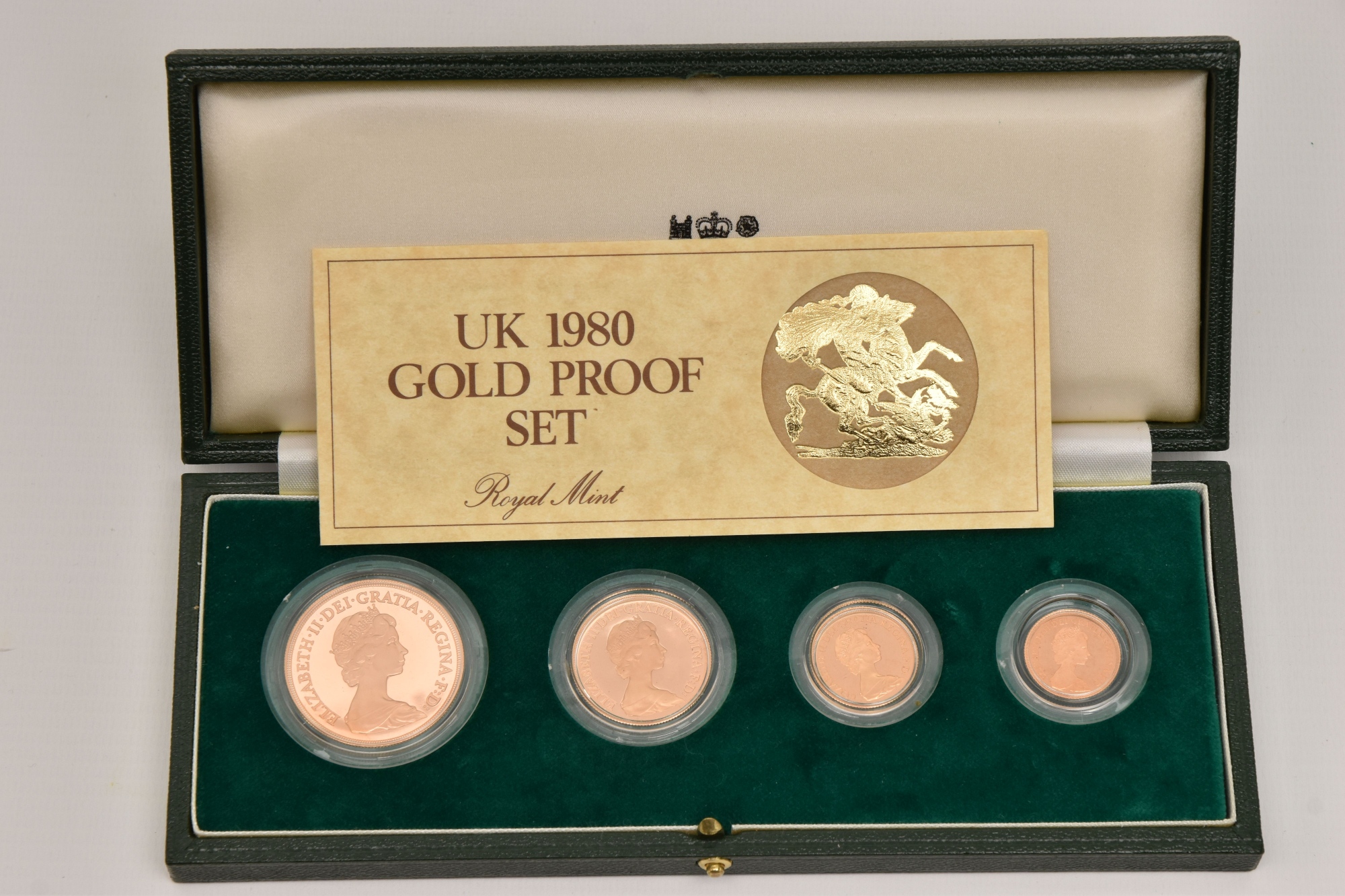Royal Mint 1980 Four Coin Proof Gold Sovereign Set Sold £4,000