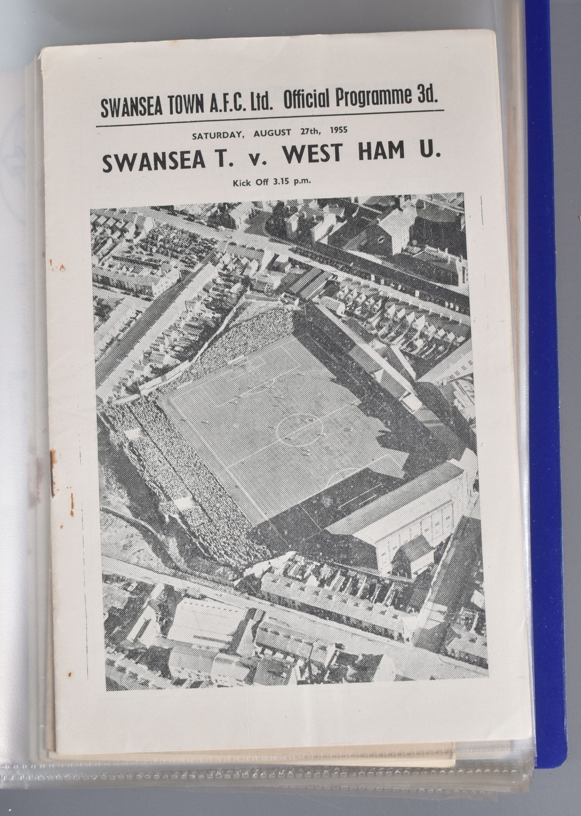 Swansea Town Football Club Programmes 1955 To 1957 Sold £170 Web