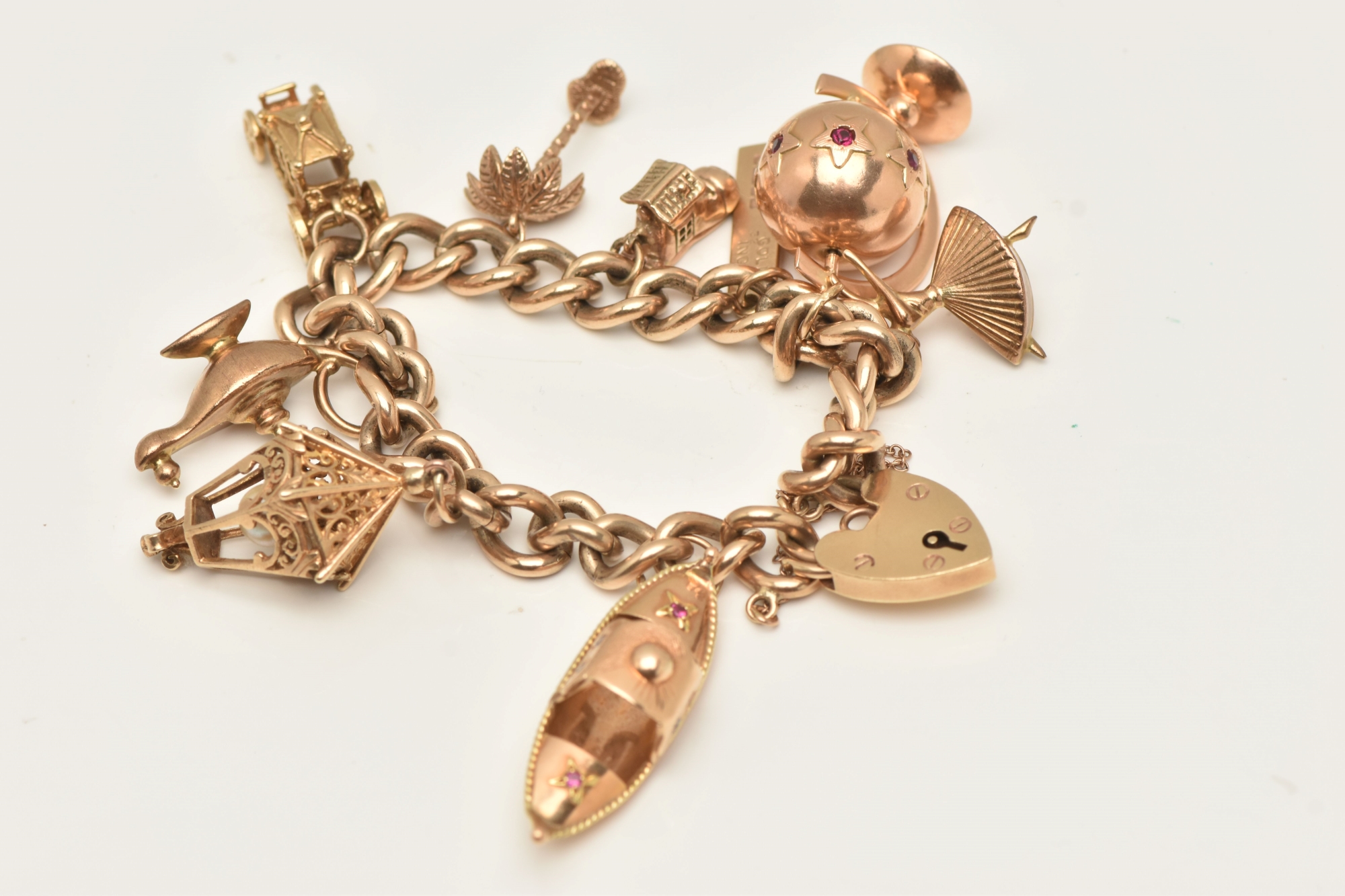 9Ct Gold Charm Bracelet Sold £1,200